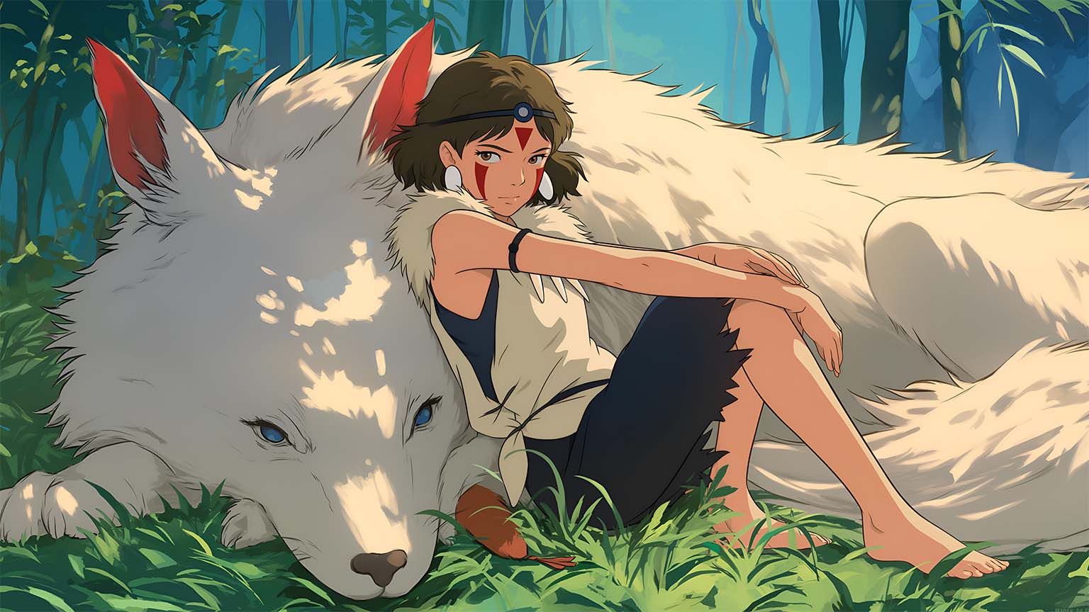 Princess Mononoke Forest Wolf Desktop