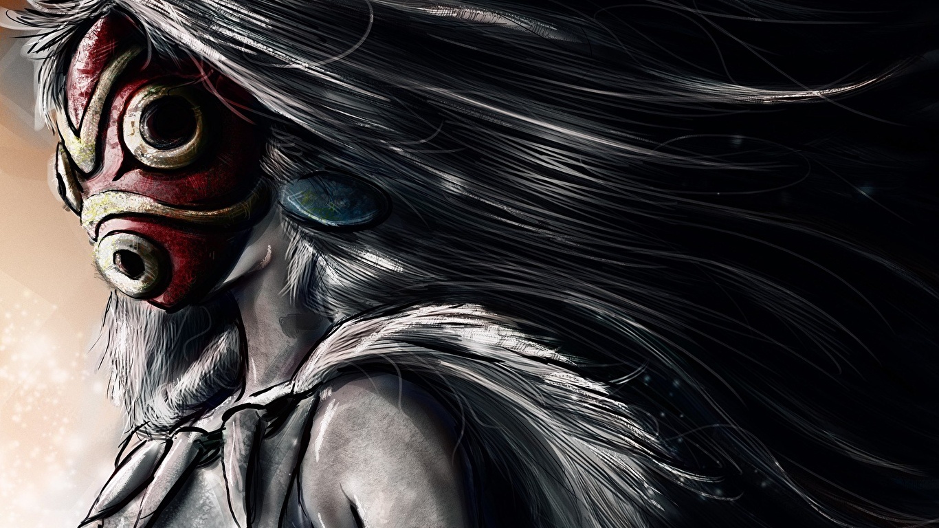 Princess Mononoke Hair Anime Masks 1366x768