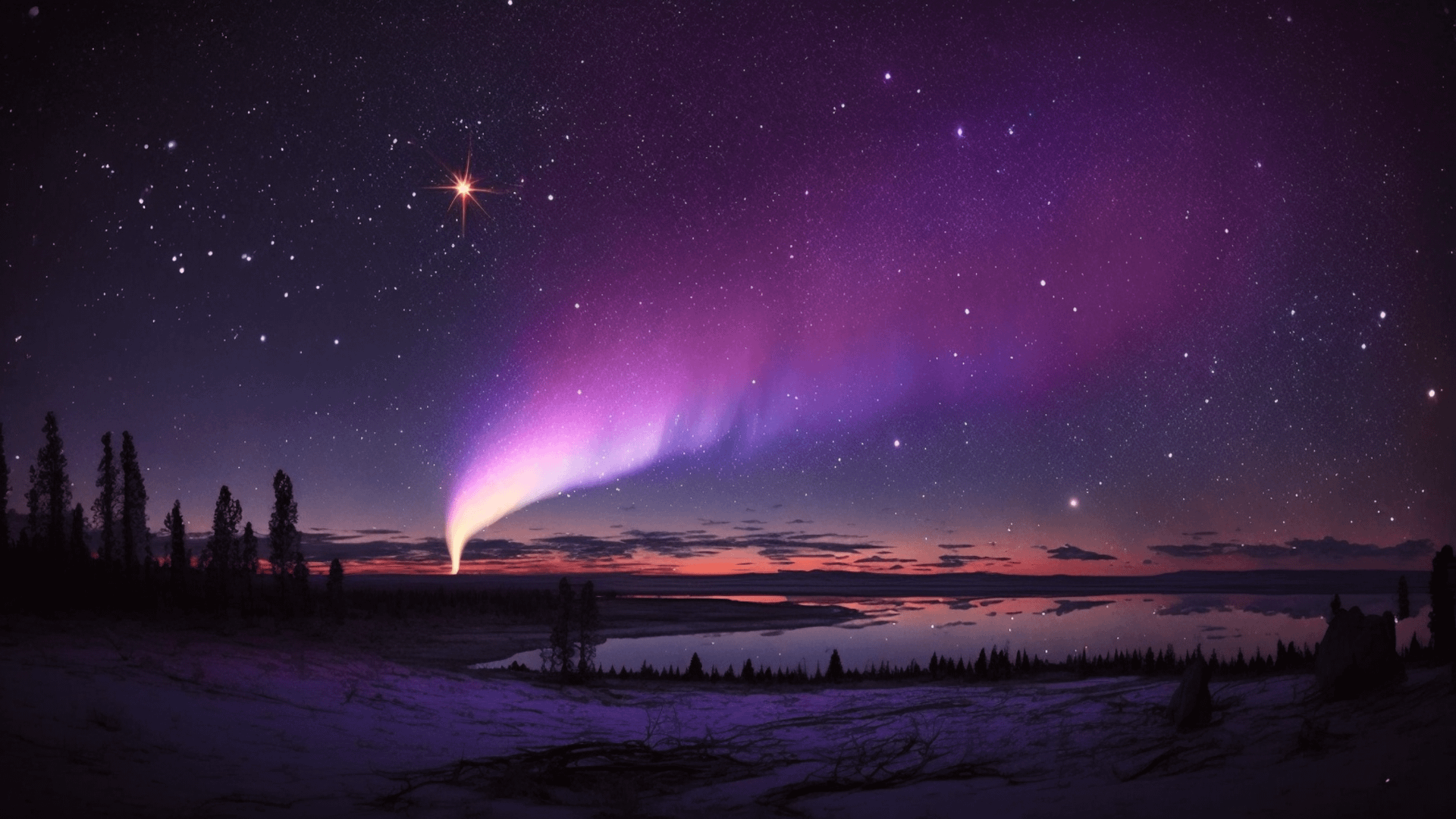 violet purple aurora [1920×1080], r