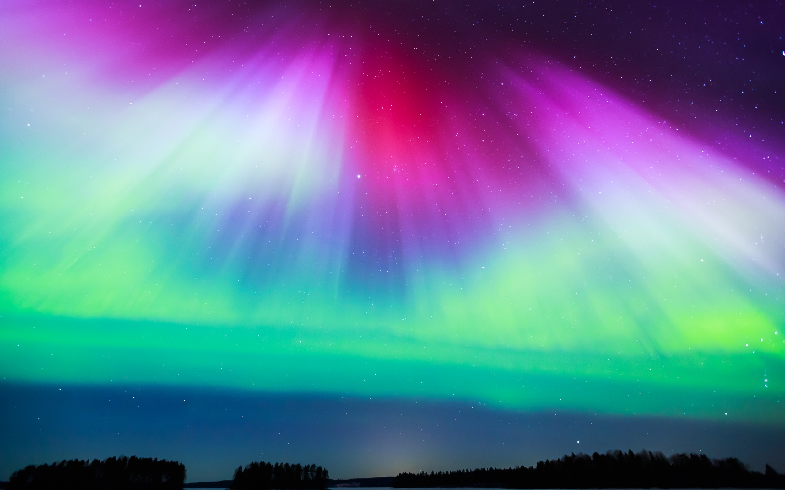 Aurora Borealis Vibrant Pink