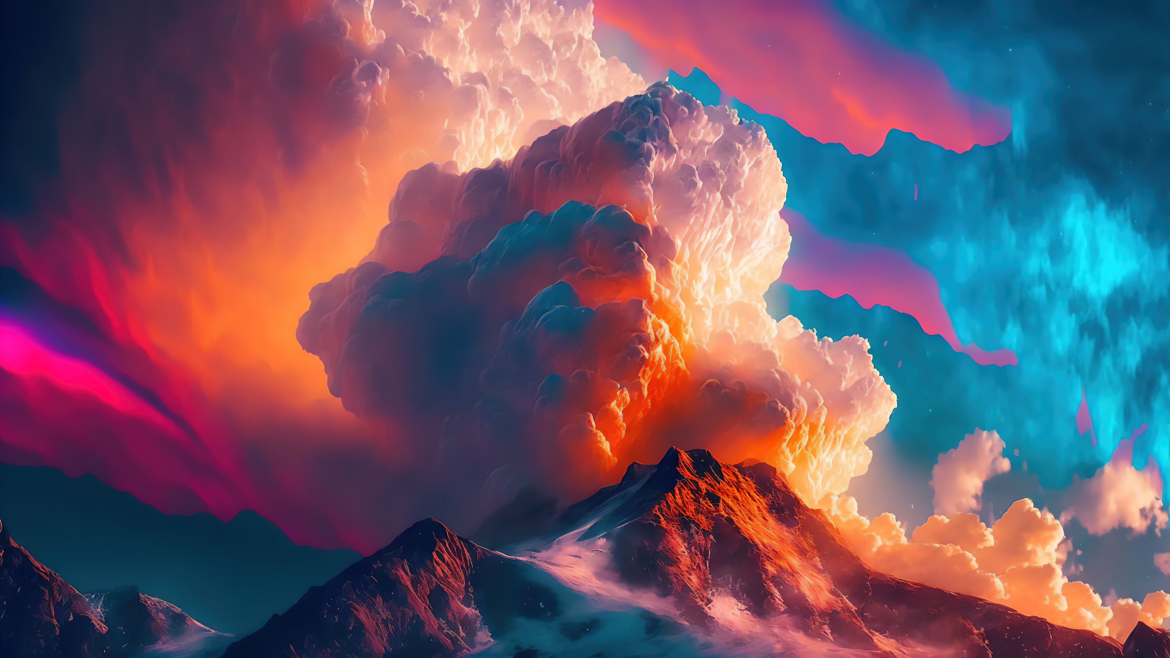 Colorful Clouds Mountain Scenery