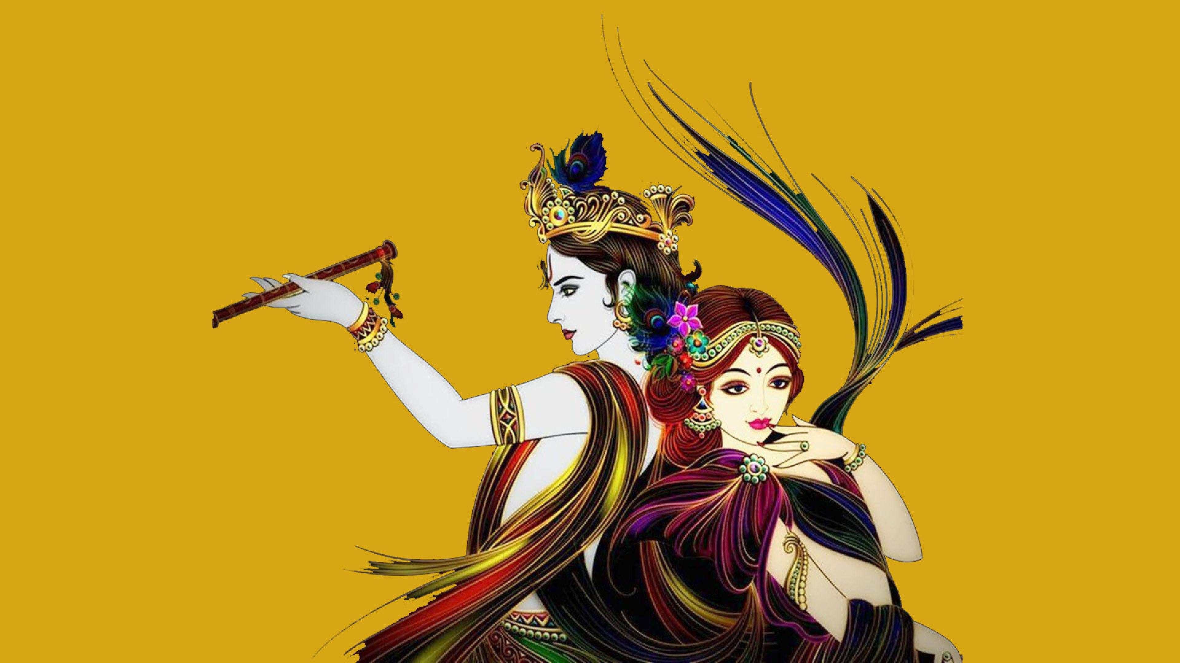 Love Romantic Radha Krishna Wallpaper