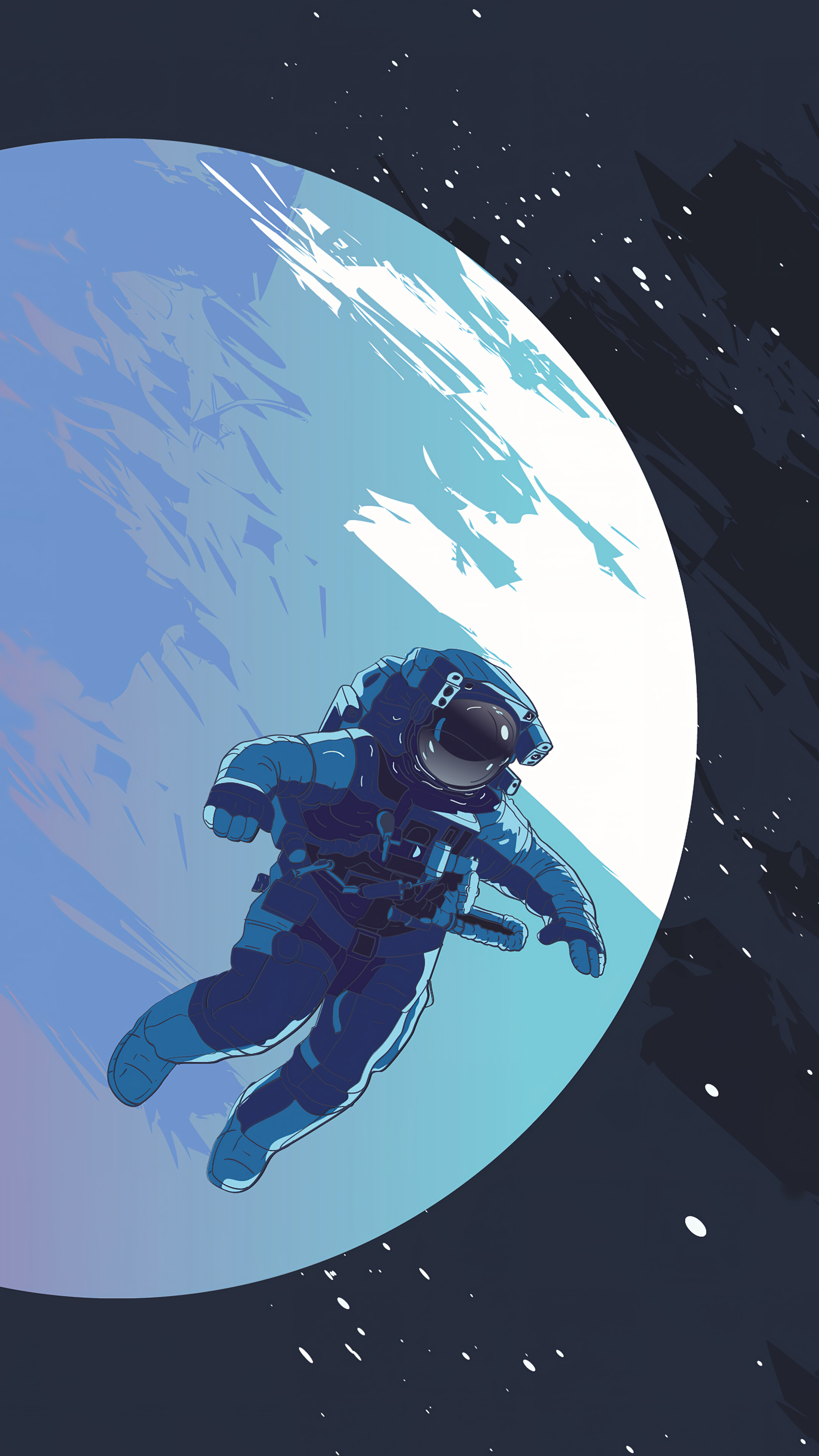 Astronaut Space Satellite Moon 4K