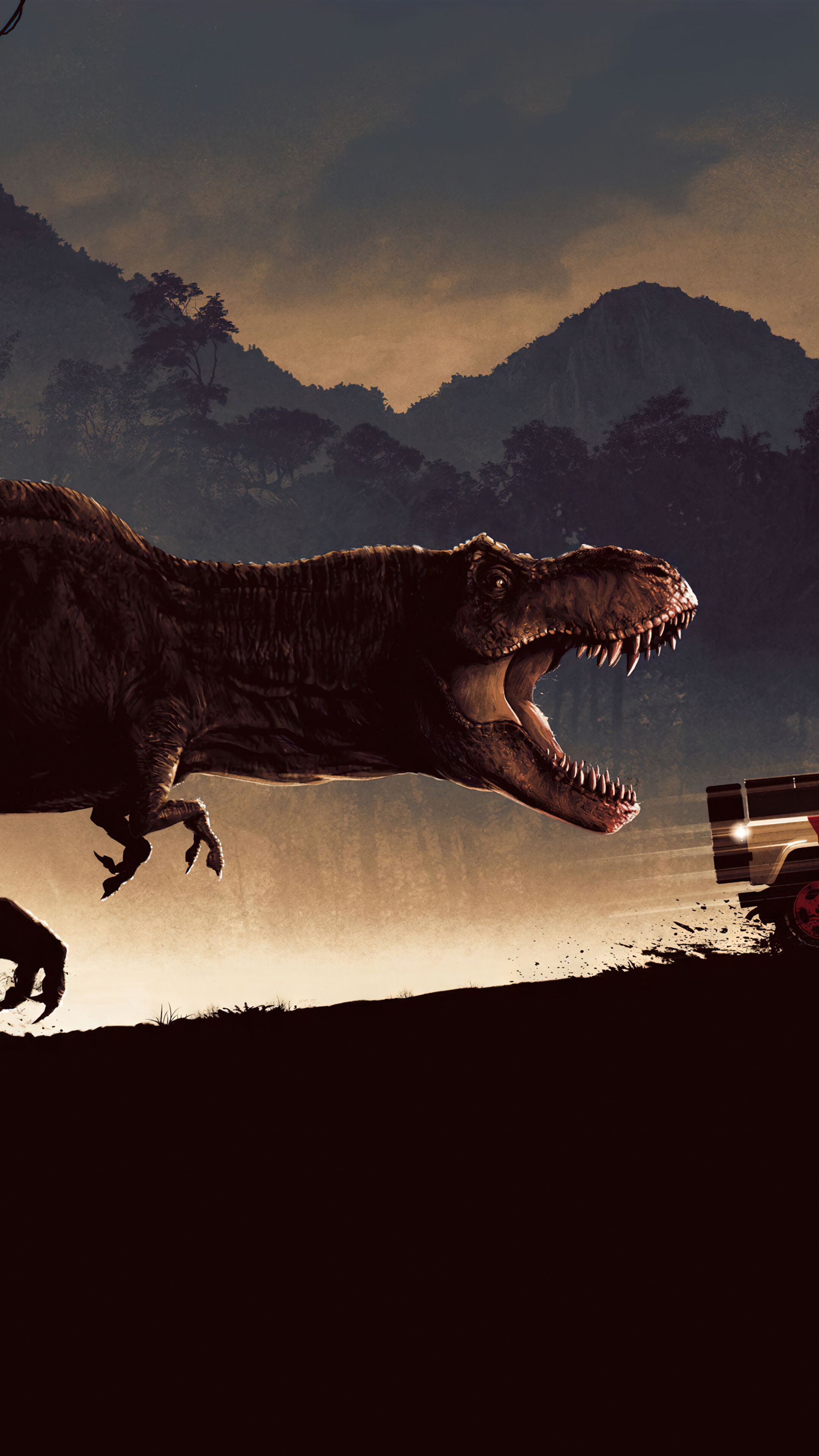 T Rex Jurassic Park 4K Wallpaper IPhone
