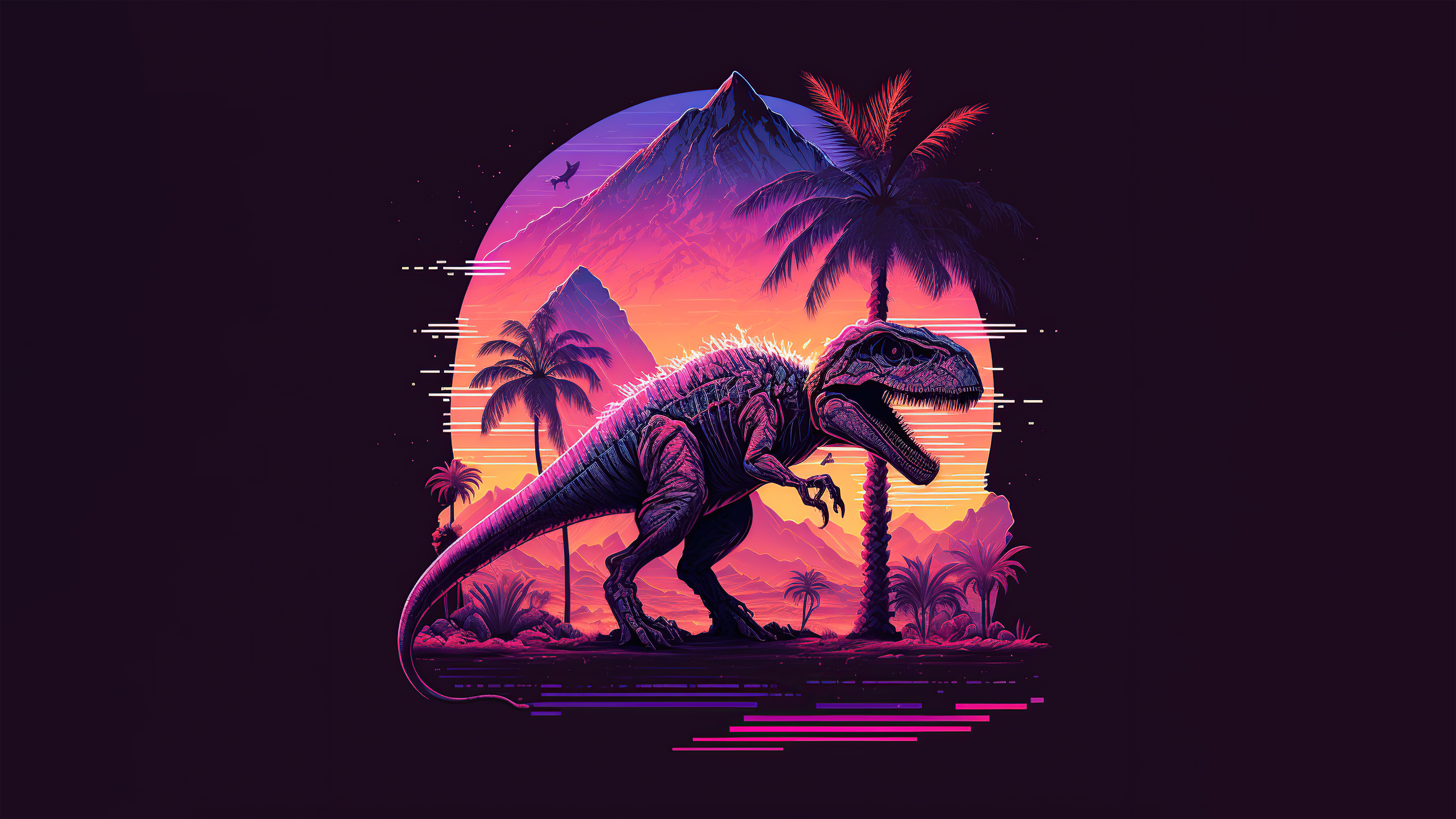 T Rex Minimal Art 4k 4k