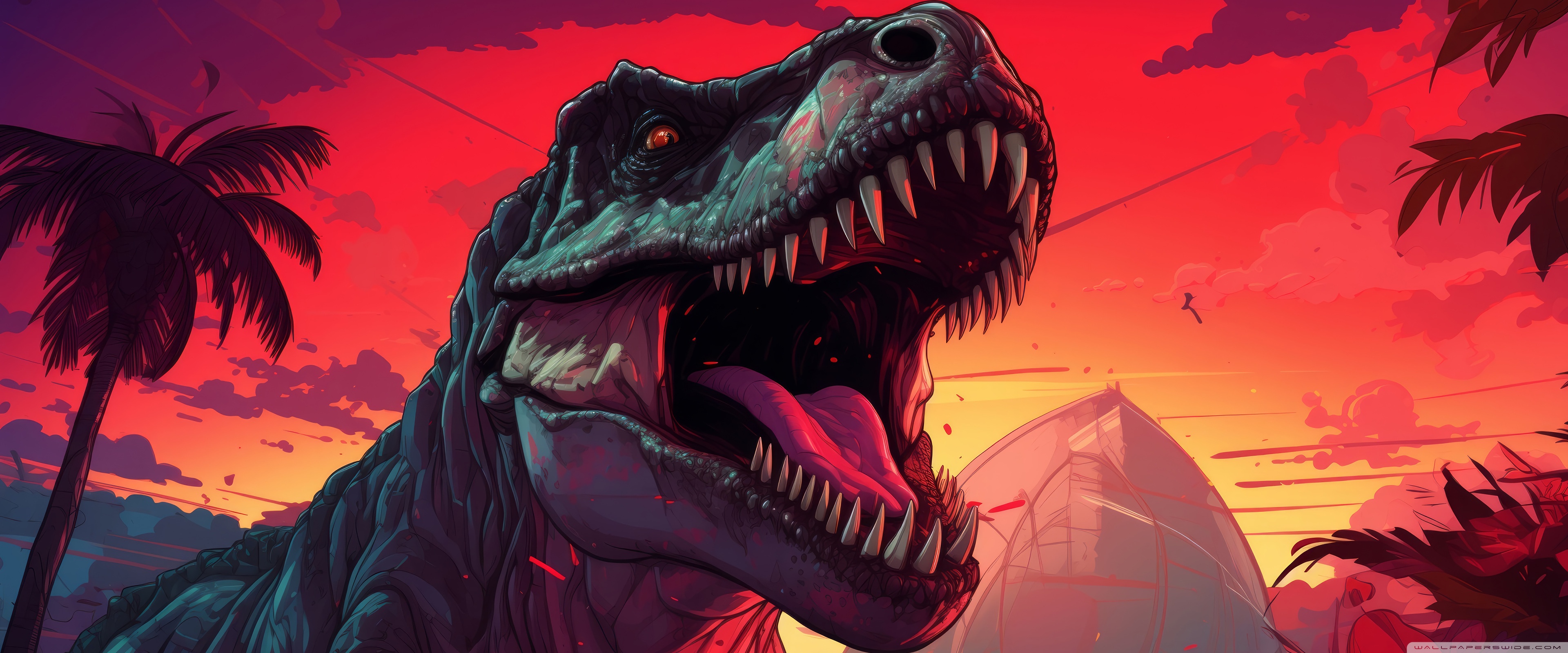 T Rex Dinosaur Art Ultra HD Wallpaper