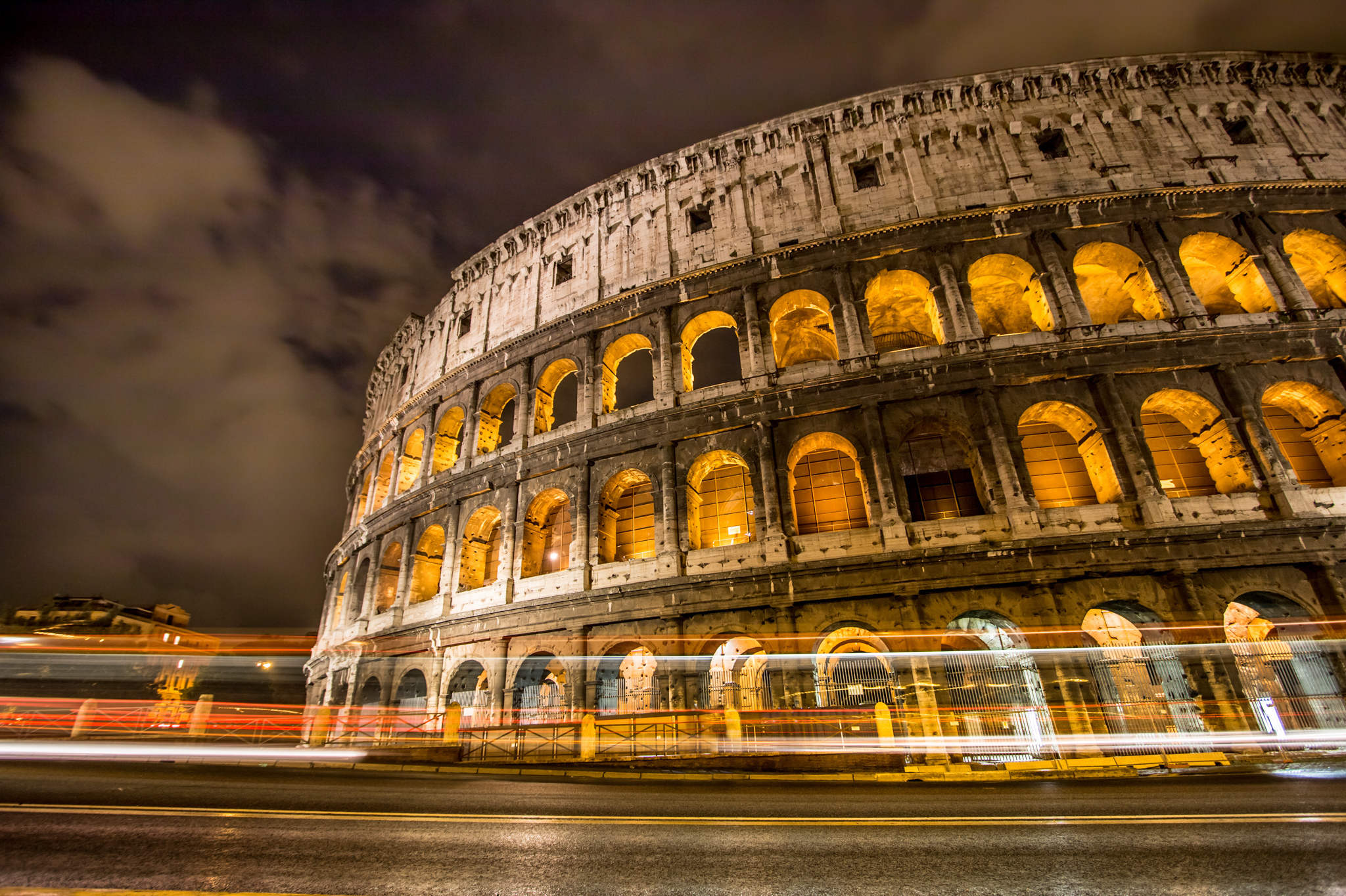 Rome Italy Light Time Lapse Night