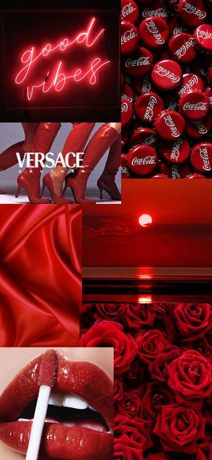 red aesthetic collage wallpaper