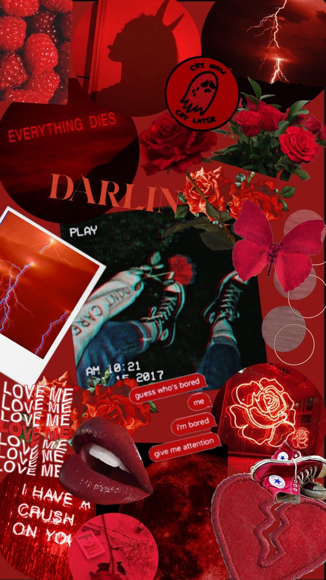 red aesthetic wallpaper iphone devil rose