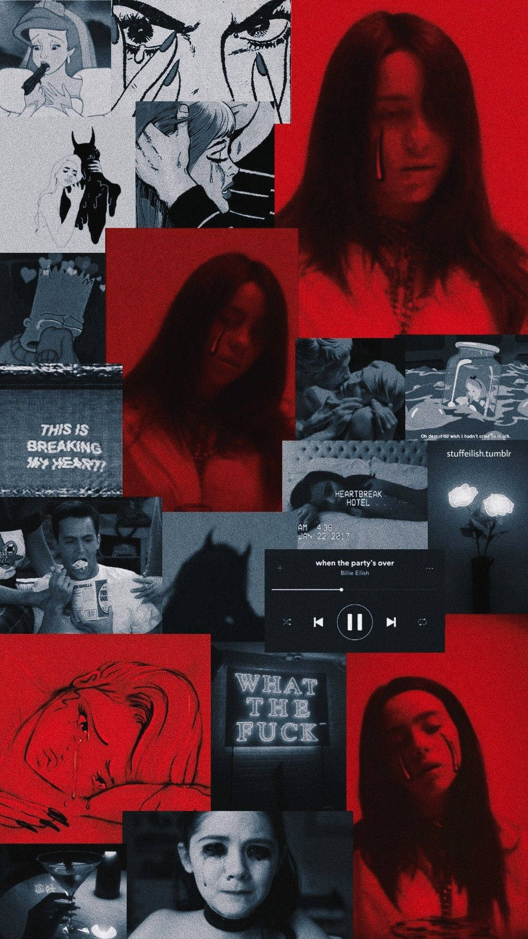 Download free Billie Eilish Crying Red