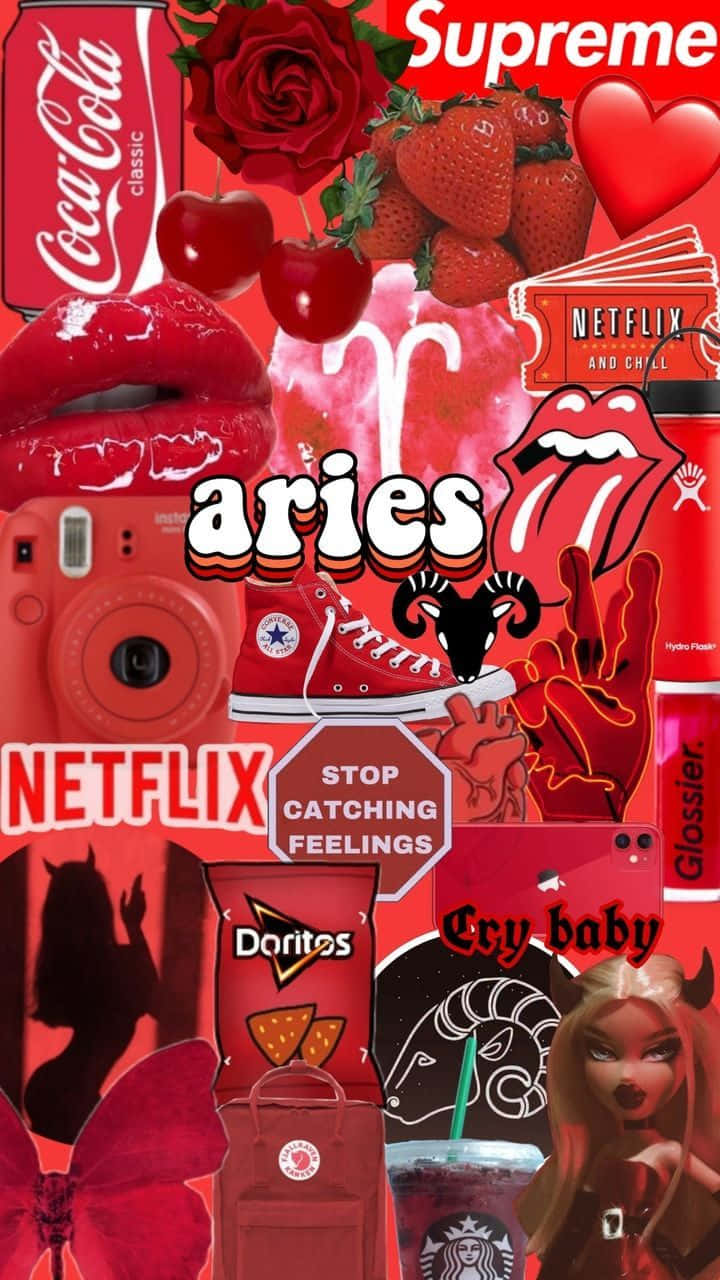 Download Aries iPhone Red Aesthetic
