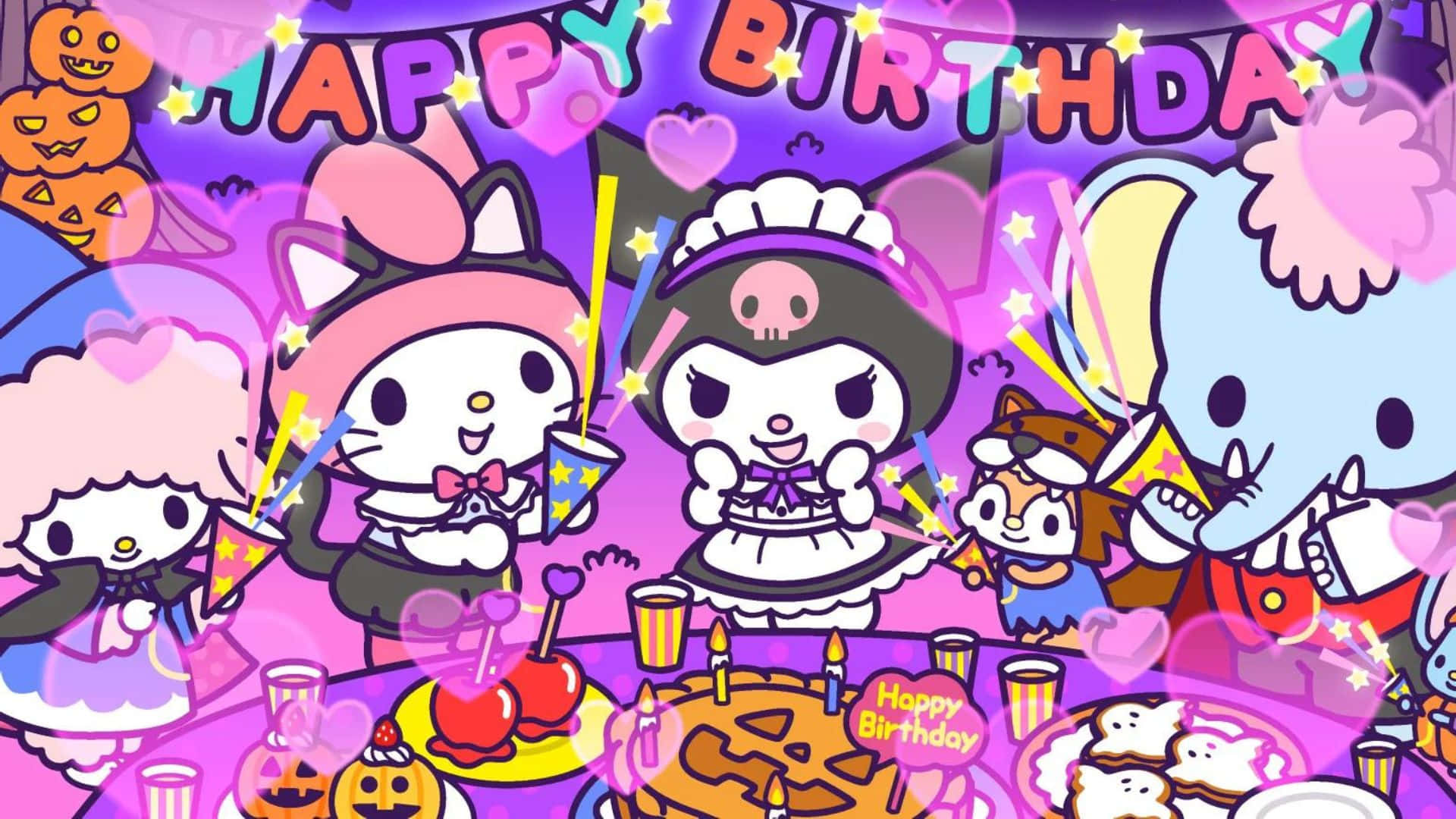 Download Caption: Celebrate Kuromi's Birthday with this Adorable Wallpaper