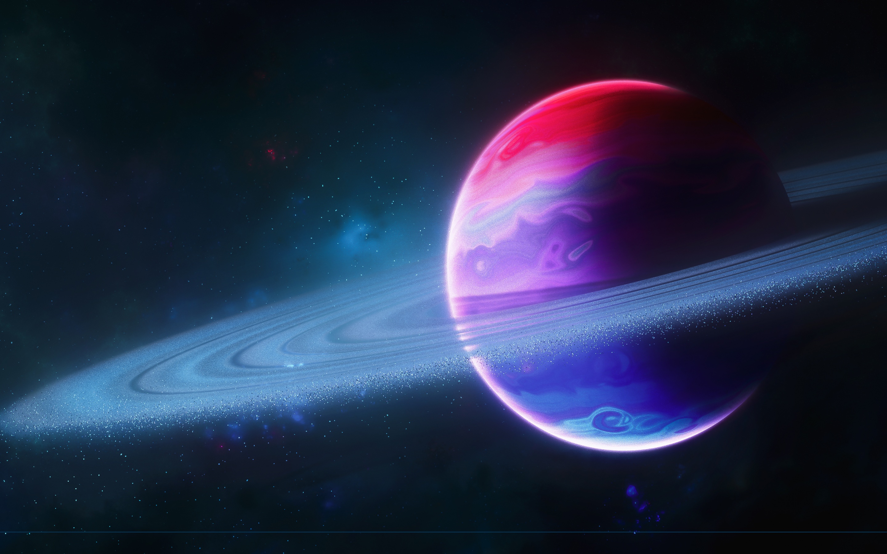 Planet Wallpaper 4K, Rings of Saturn