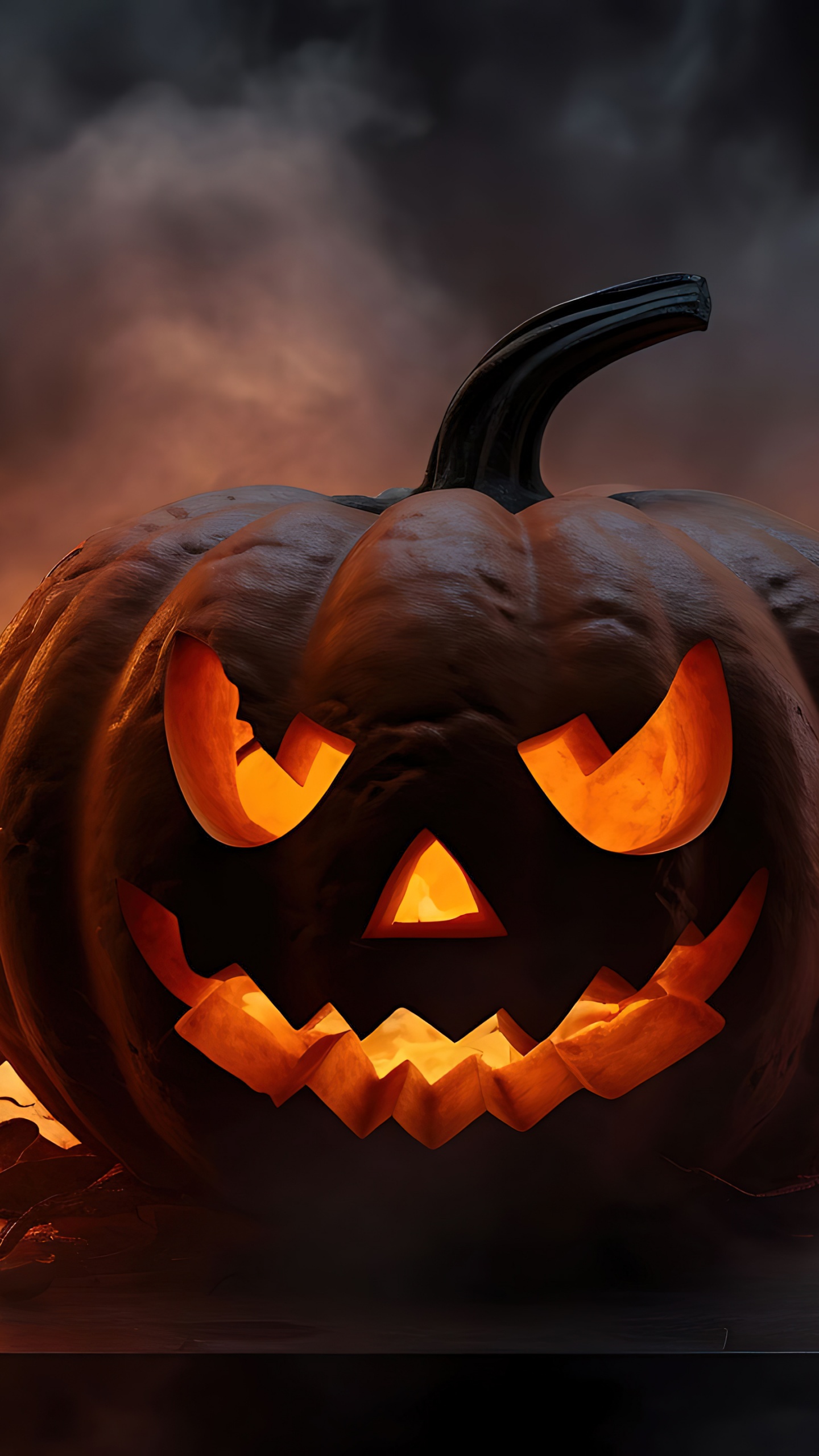 Halloween pumpkin Wallpaper 4K, Fire