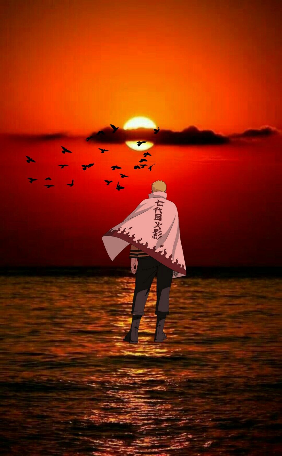 Hokage Naruto and the sunset wallpaper