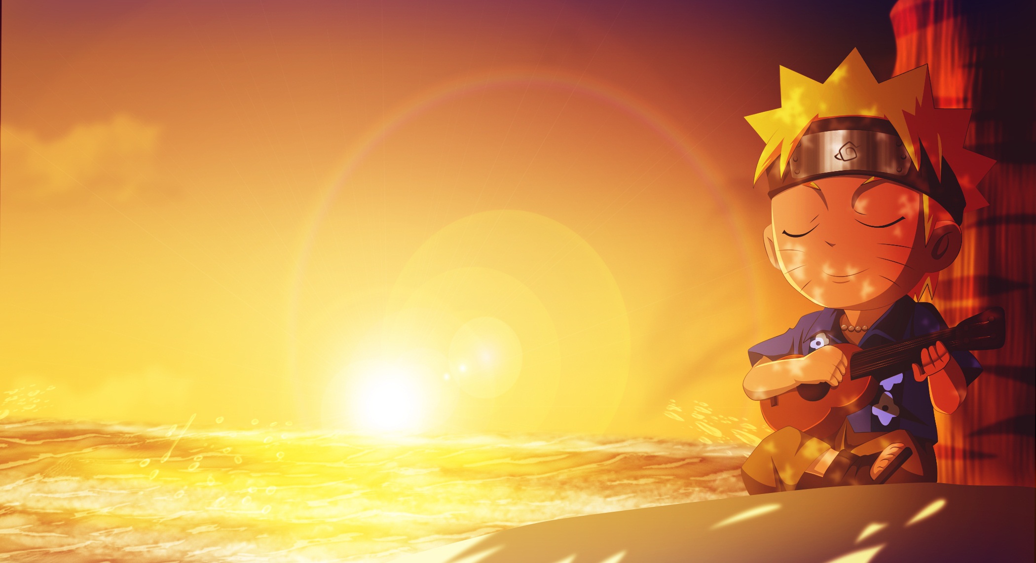 Download Beach Sunset Chibi Naruto