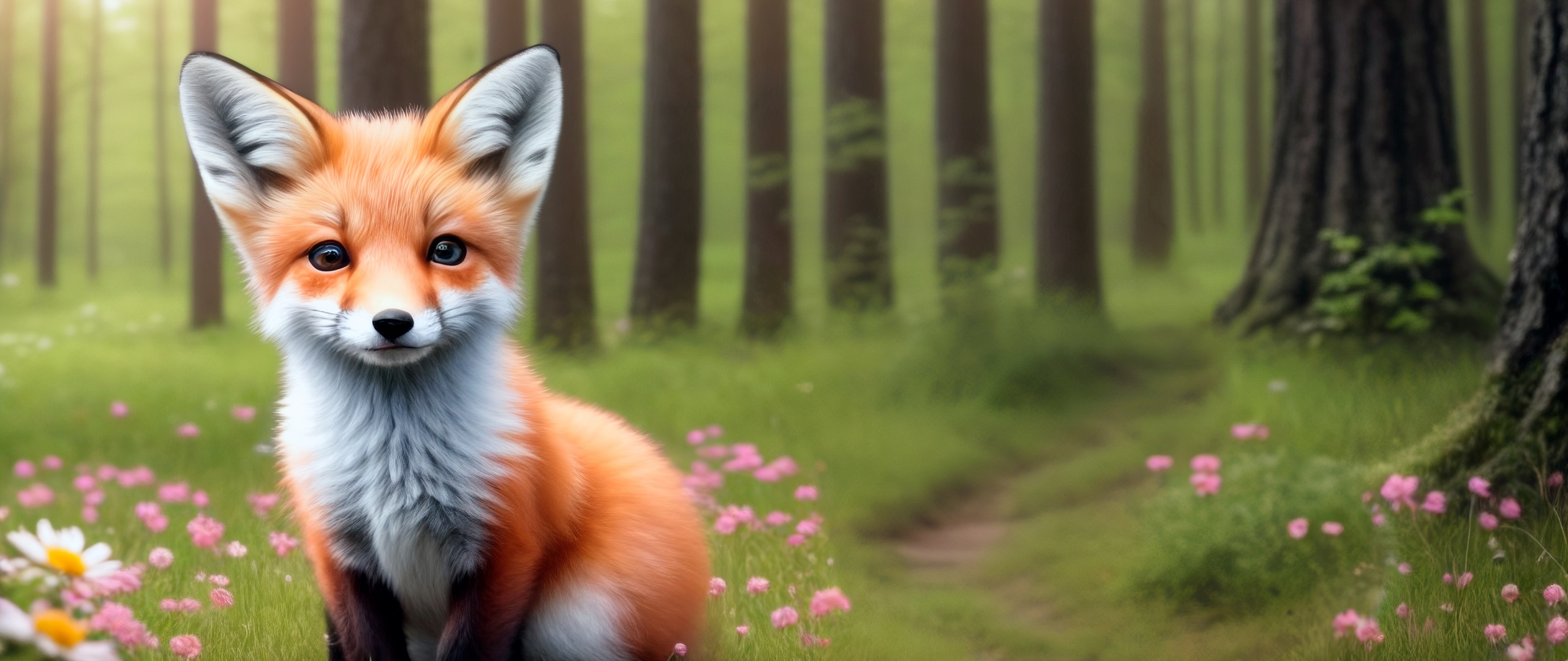 Cute fox Wallpaper 4K, AI art, Surreal