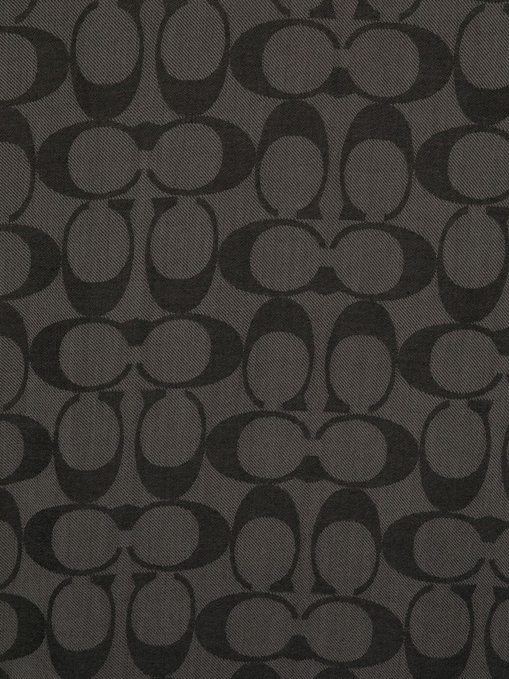 Coach Monogram Print Silk Scarf. Grey