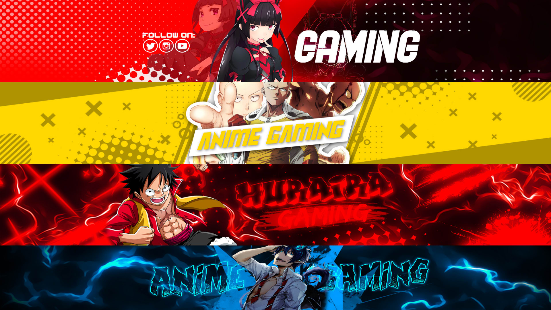 Make professional anime youtube banner