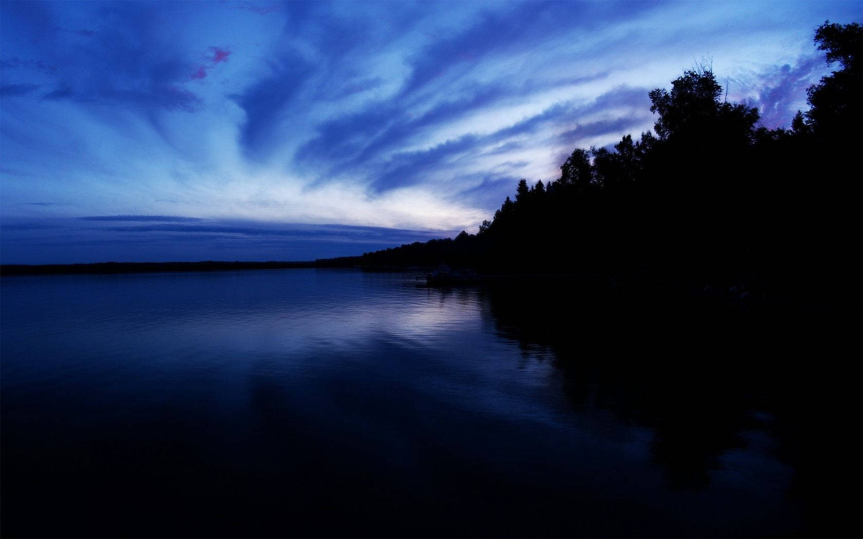 Sunset Aesthetic Dark Blue HD Wallpaper