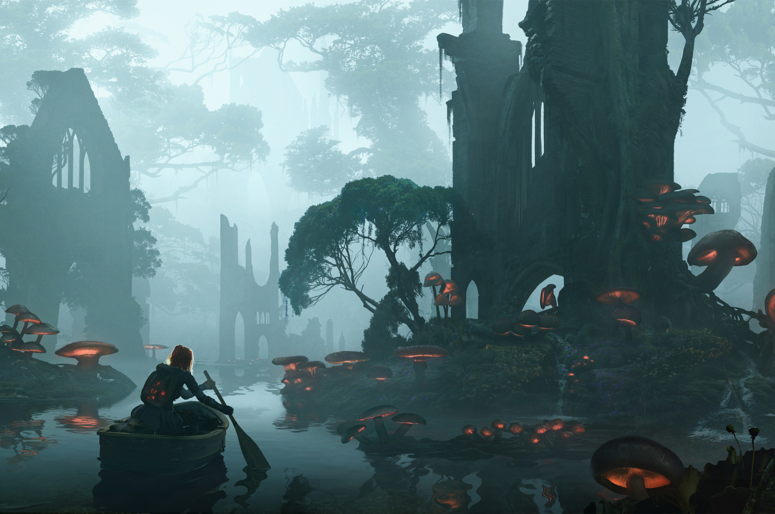 Mushroom Forest Fantasy Art