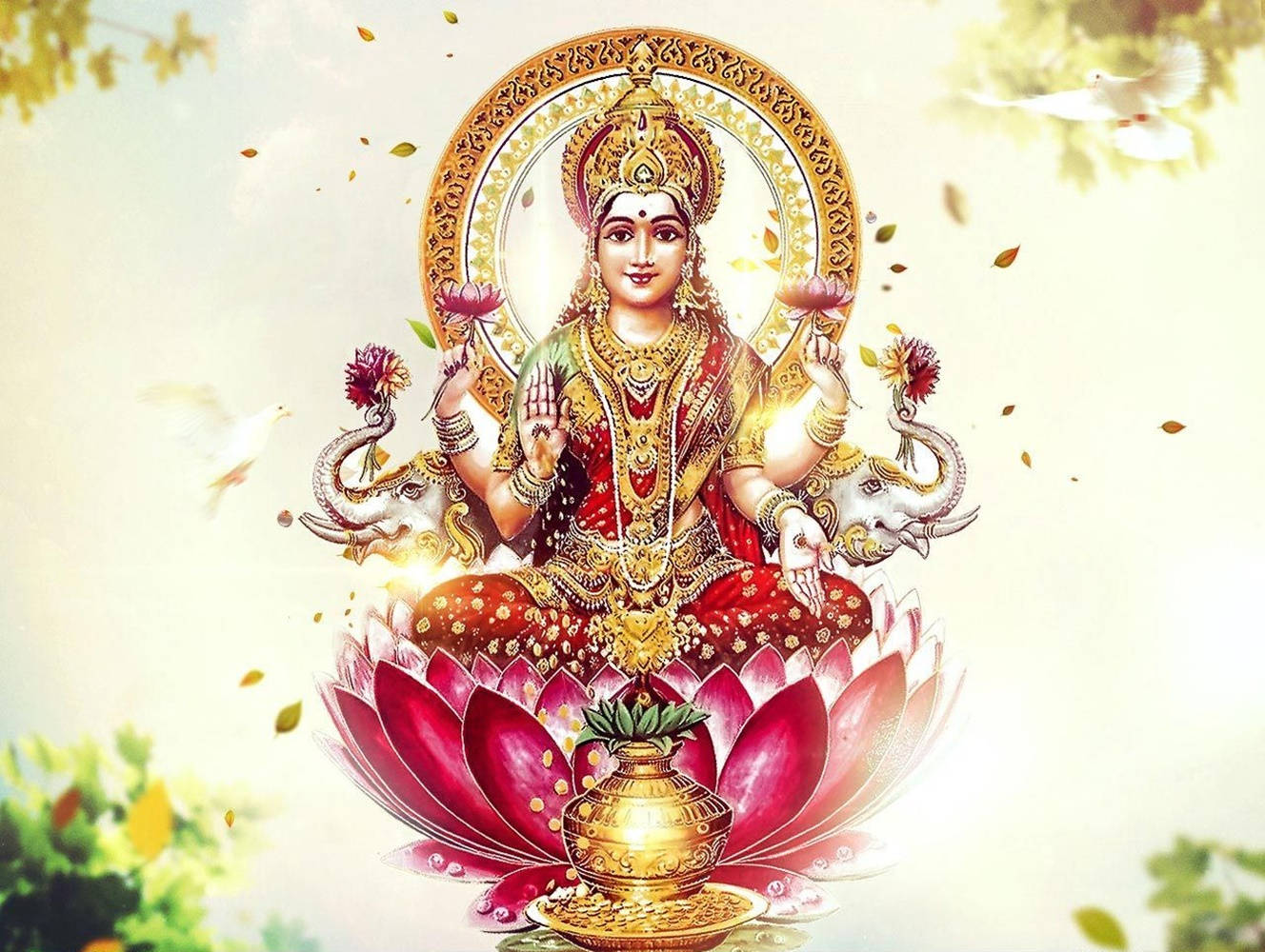 Goddess Lakshmi HD Wallpaper