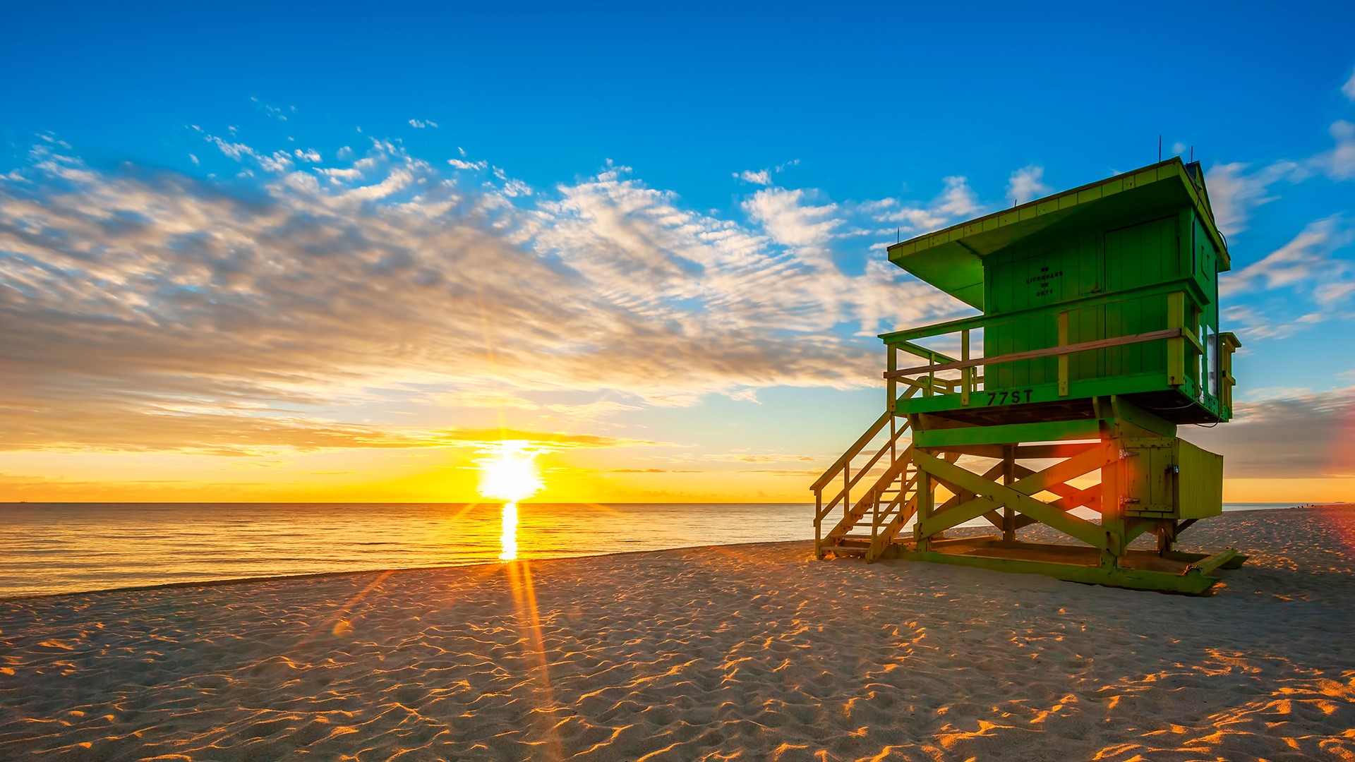 Famous Miami South Beach sunrise