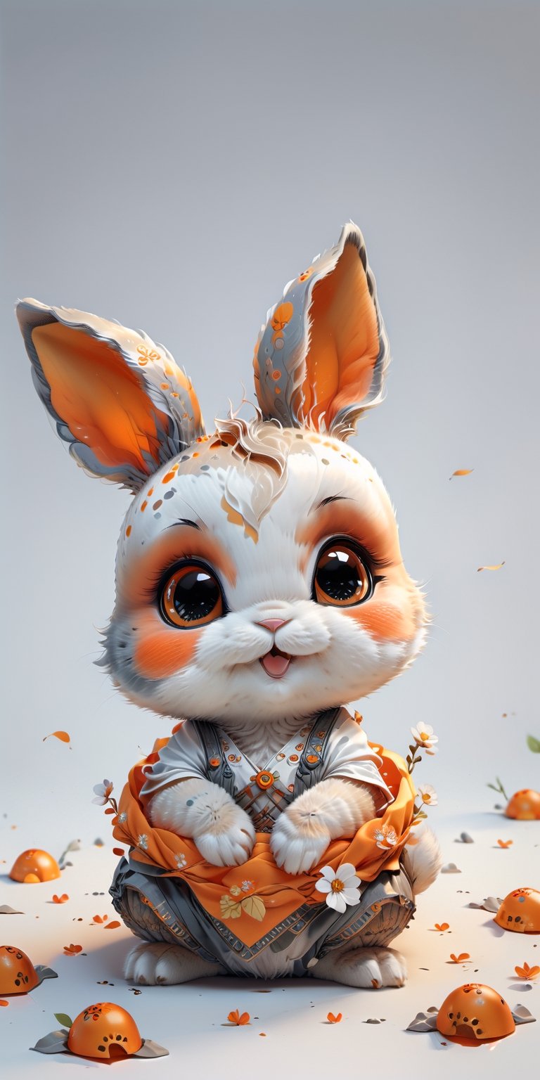 Cute Baby Bunny In Mid Autumn. Image