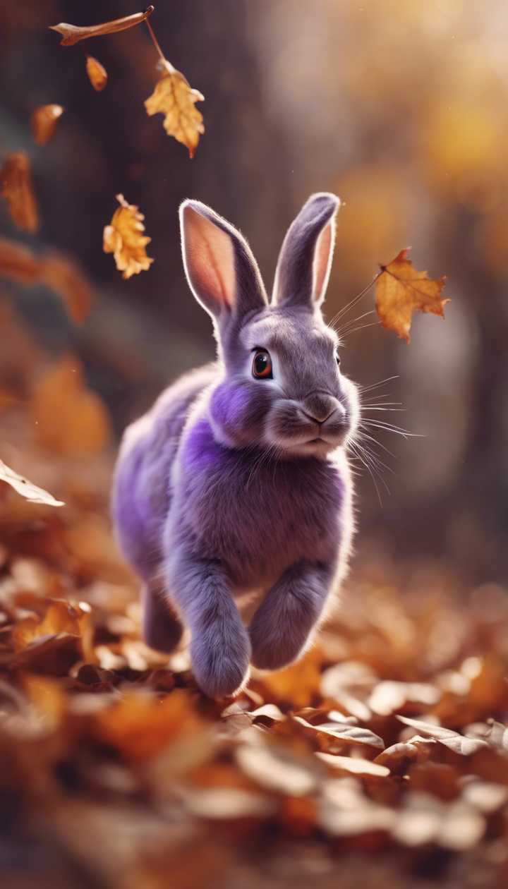 purple rabbit with shiny eyes