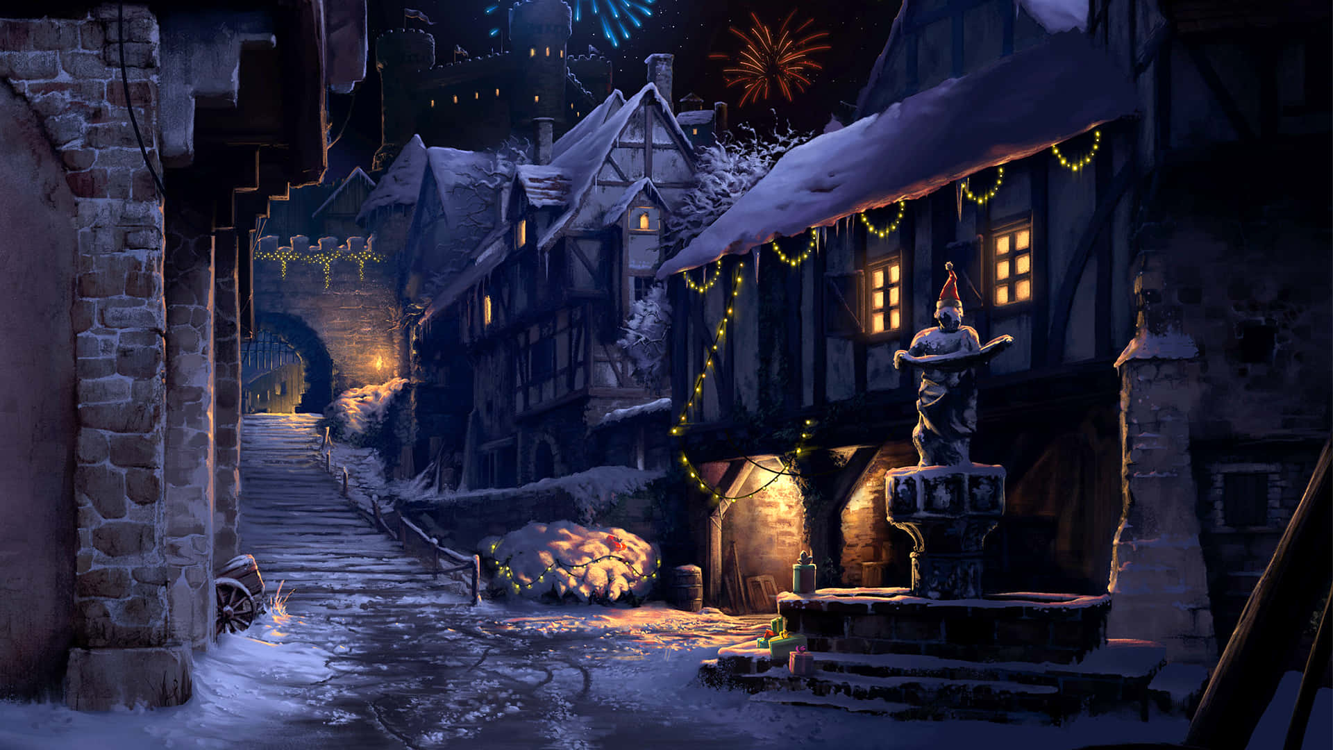 Download A quaint winter wonderland awaits! Wallpaper