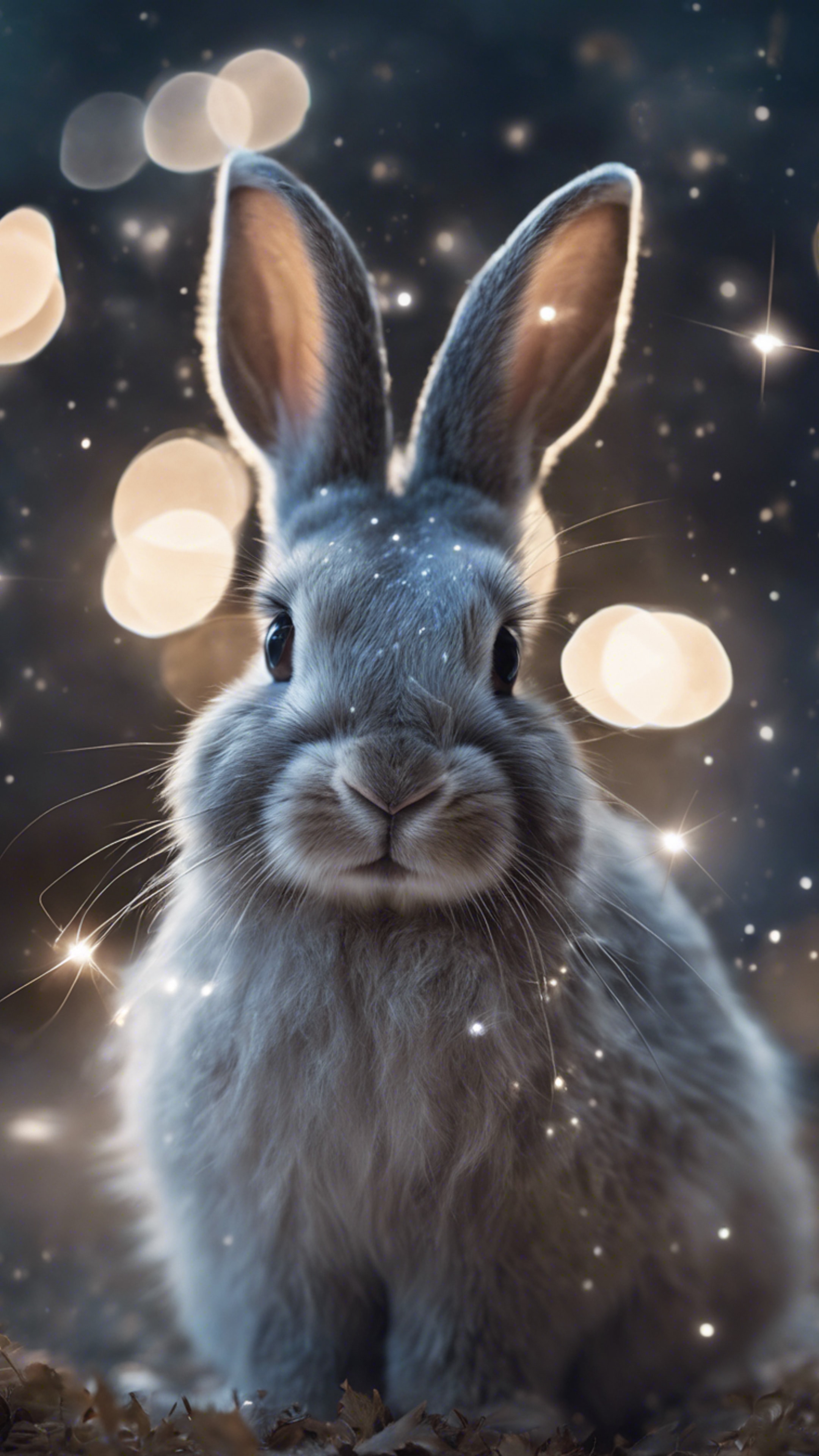 A mystical rabbit with silvery fur