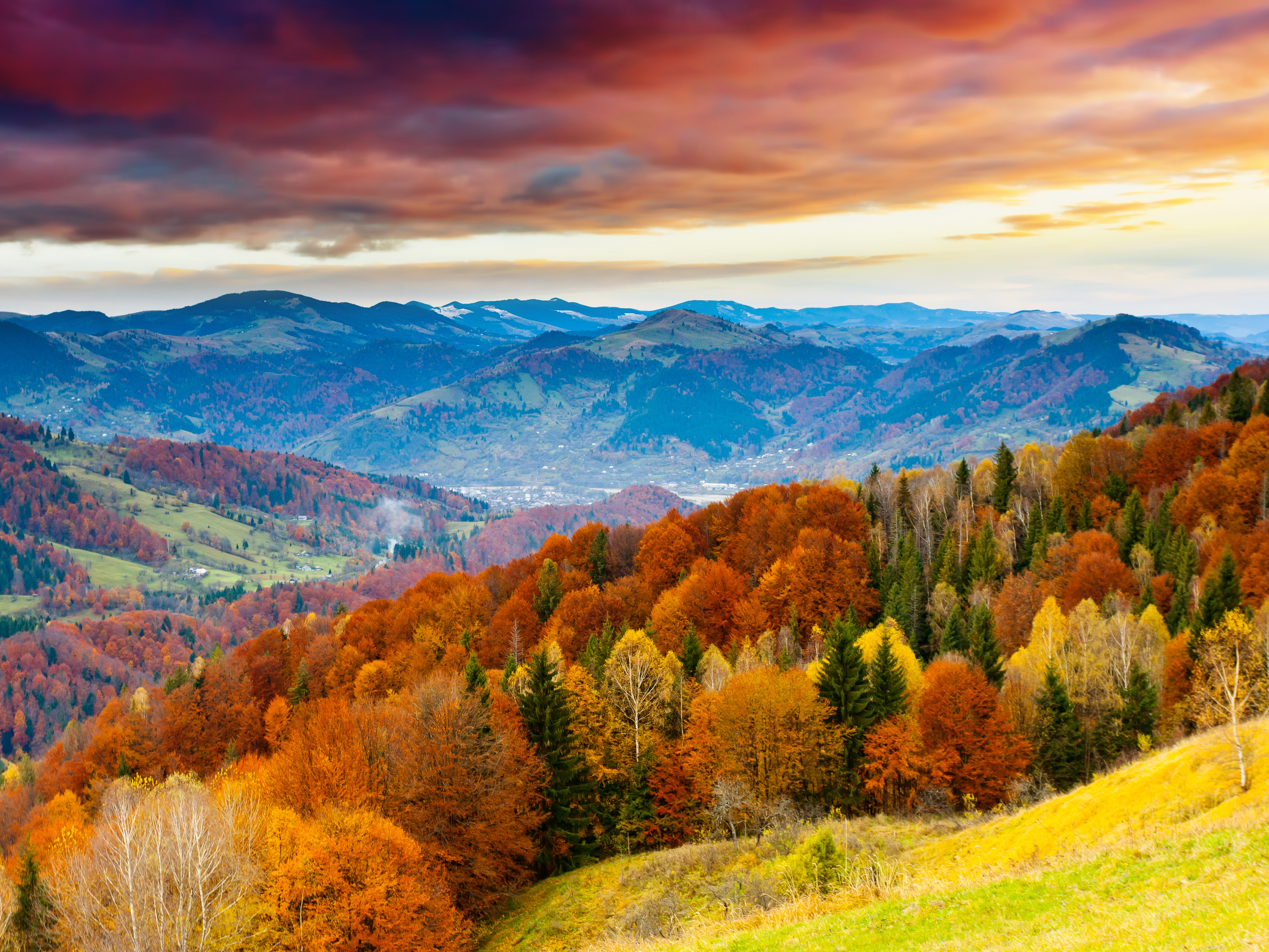 Photos Autumn Nature Mountains Sky