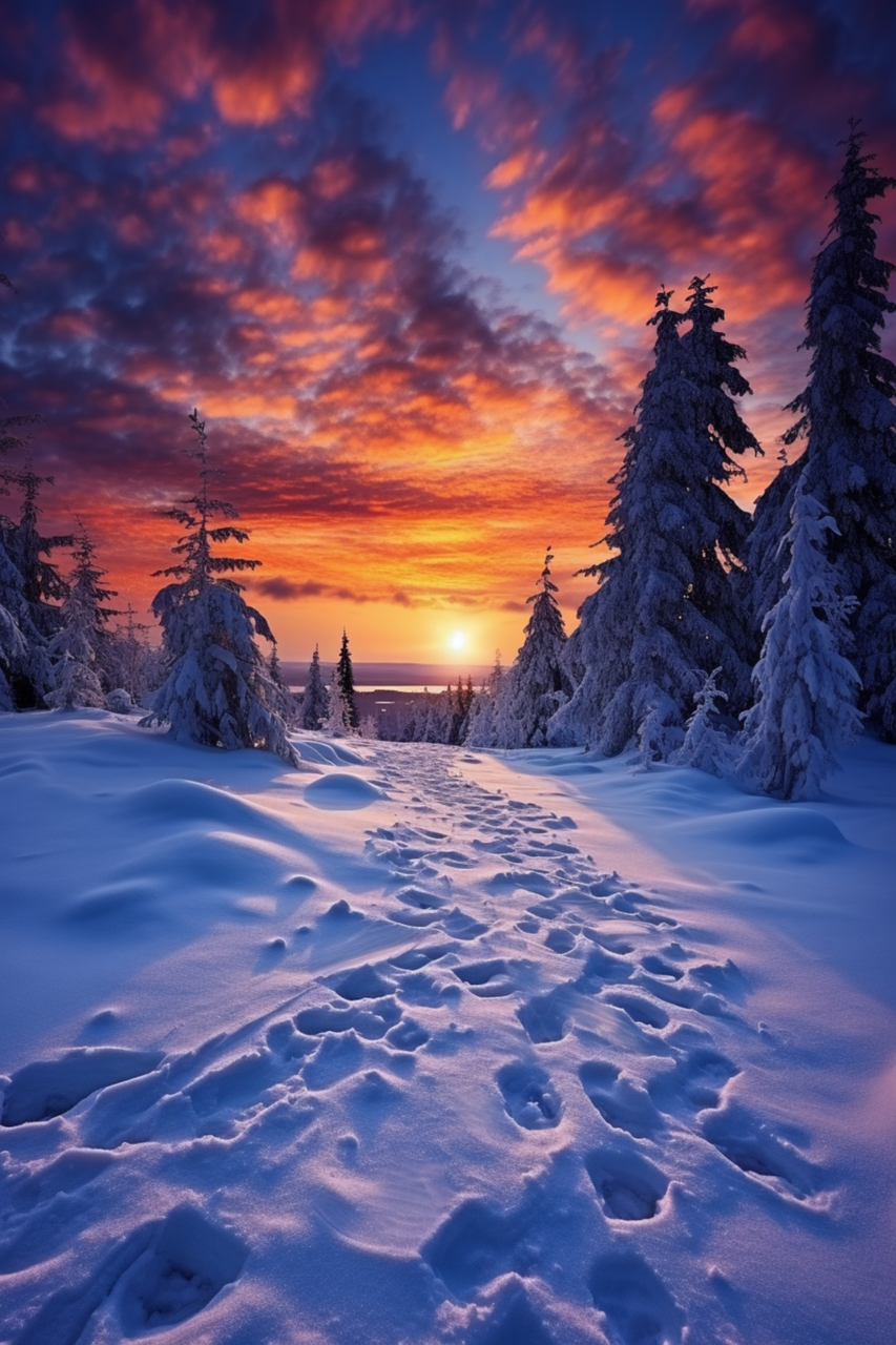 Download, Sunset, Snow