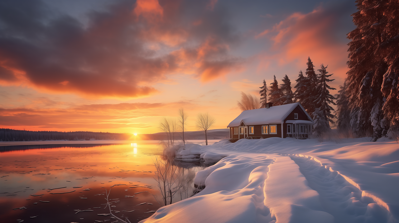 Download, Winter, Lake