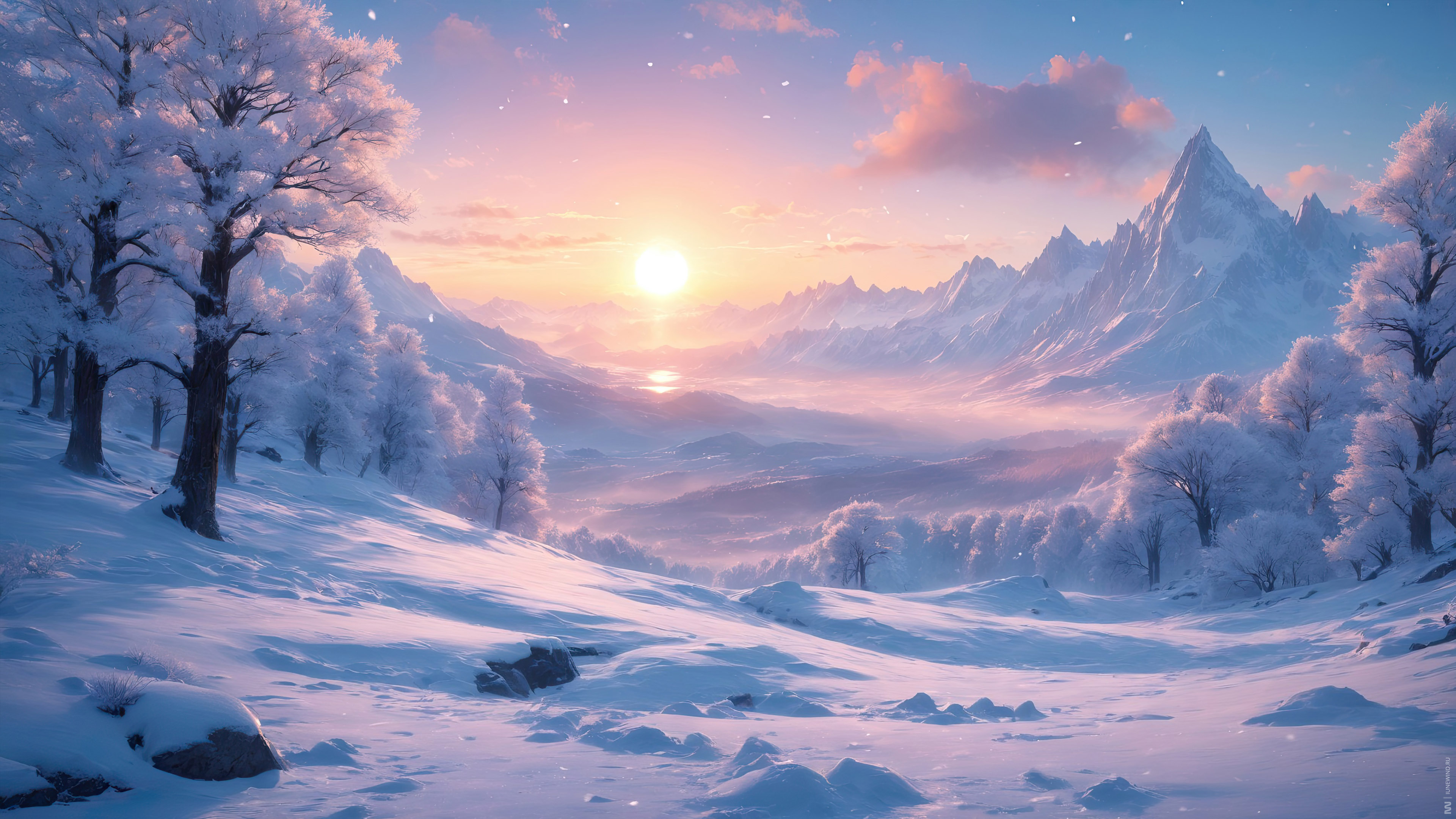 Melancholic winter landscapes UHD AI