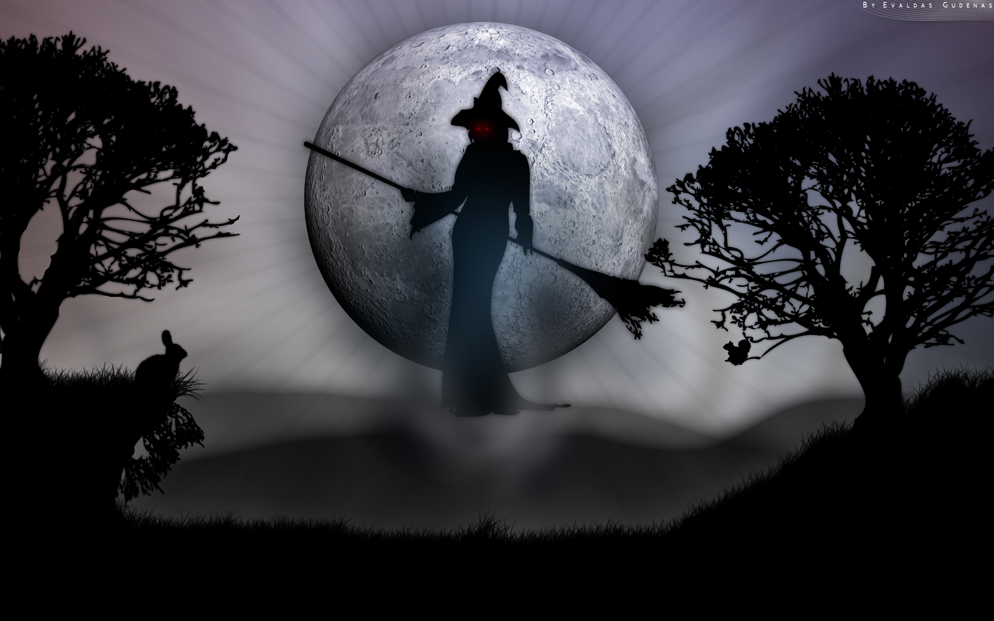 HD desktop wallpaper: Halloween, Moon