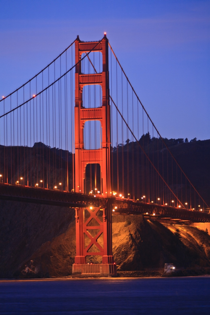 View Of Golden Gate Bridge At Dusk; San