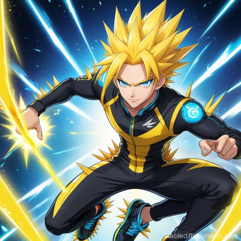 electric aura around Prompts. Stable