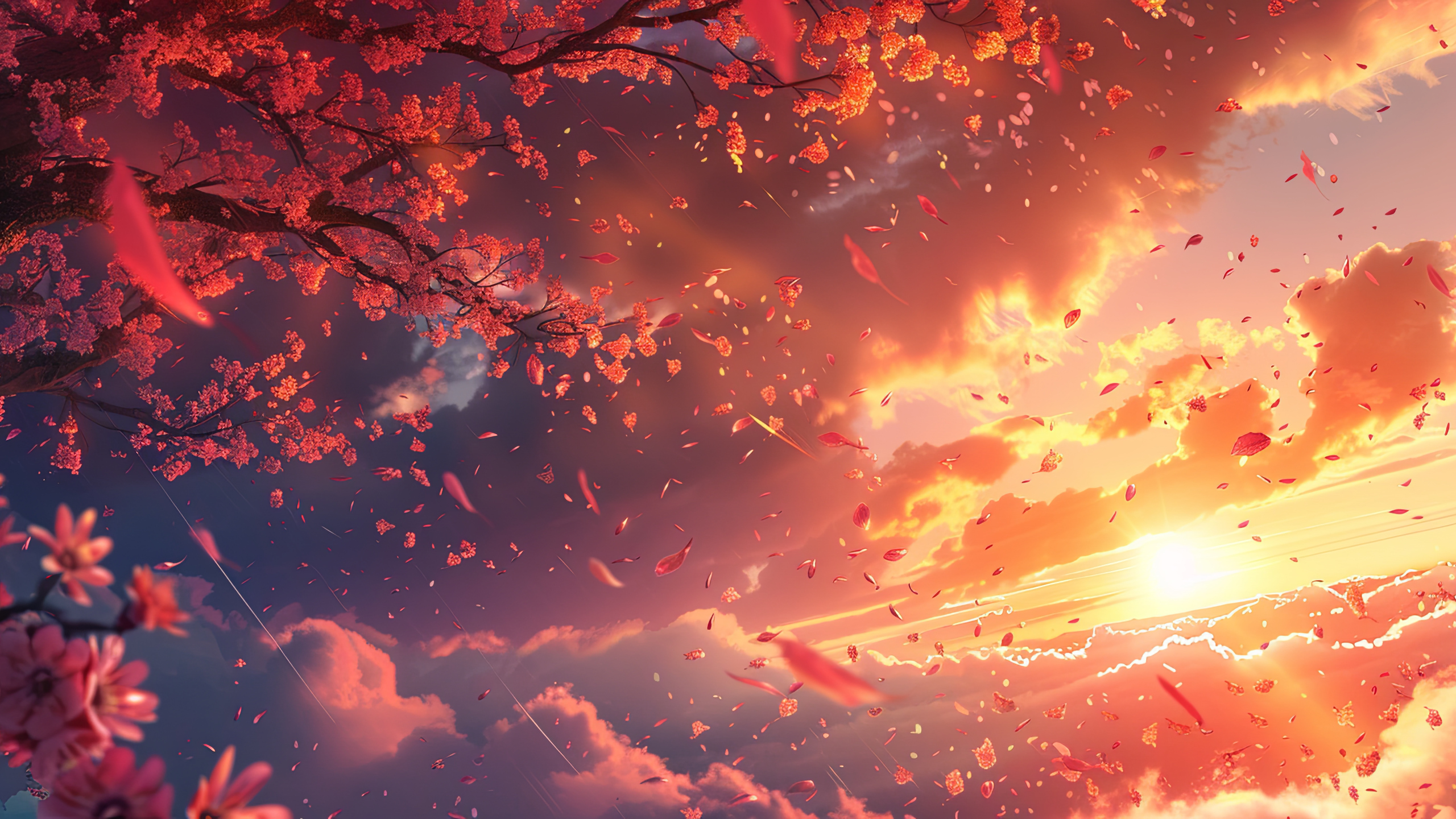 Stream wallpaper Anime style sunset
