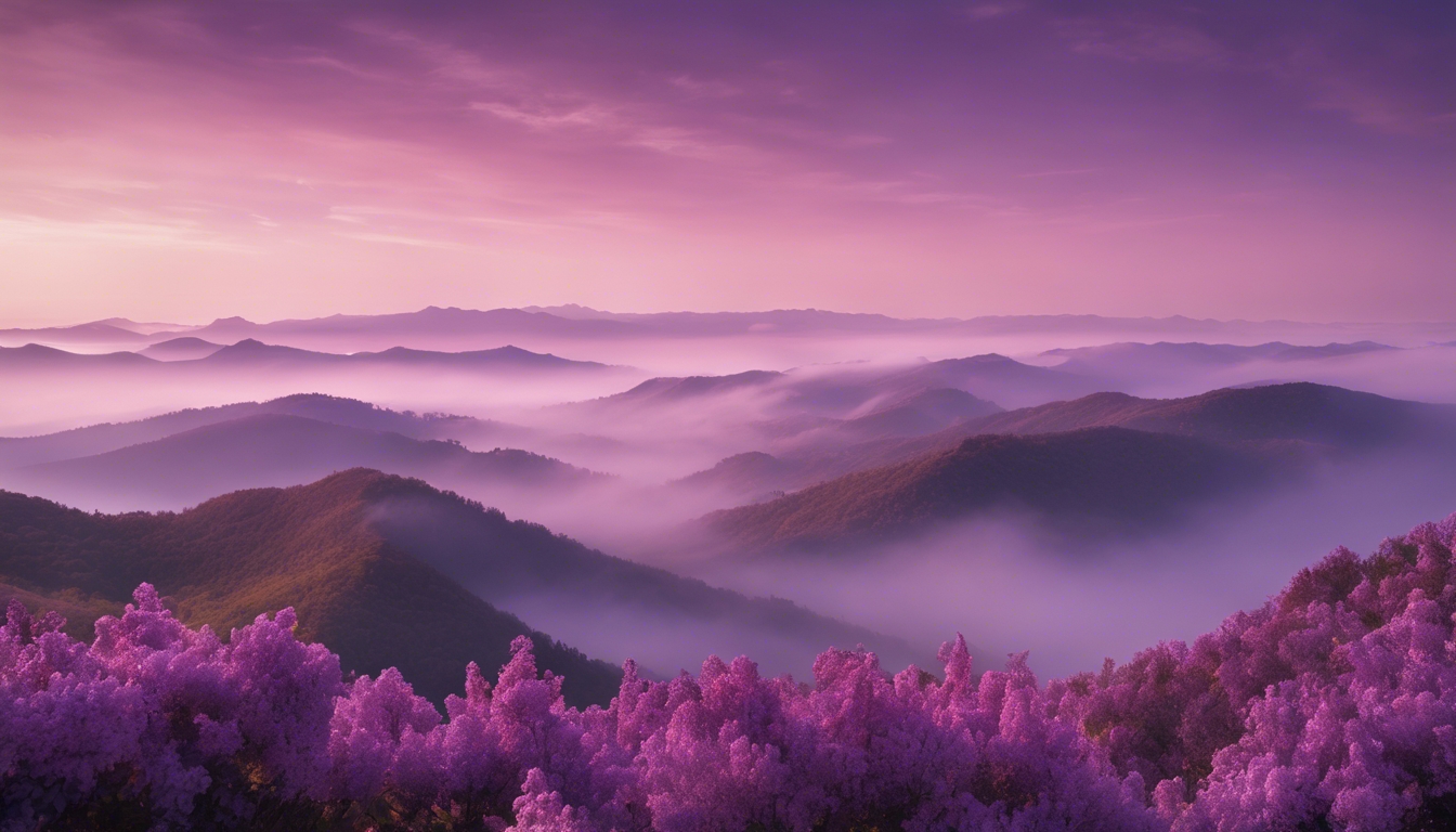 A mauve mountain range, partially