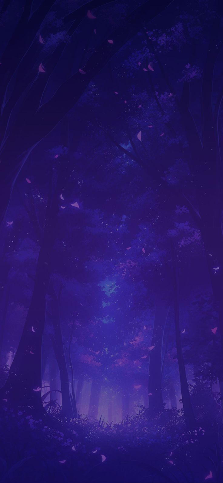 Magic Dark Purple Forest Wallpaper