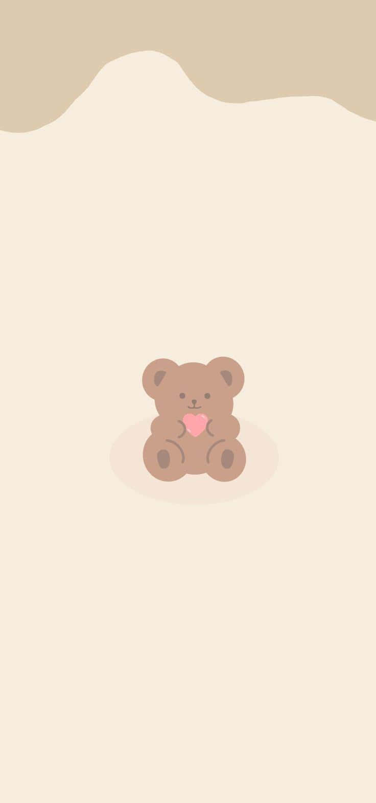 Download Cute Brown Teddy Bear Aesthetic Wallpaper