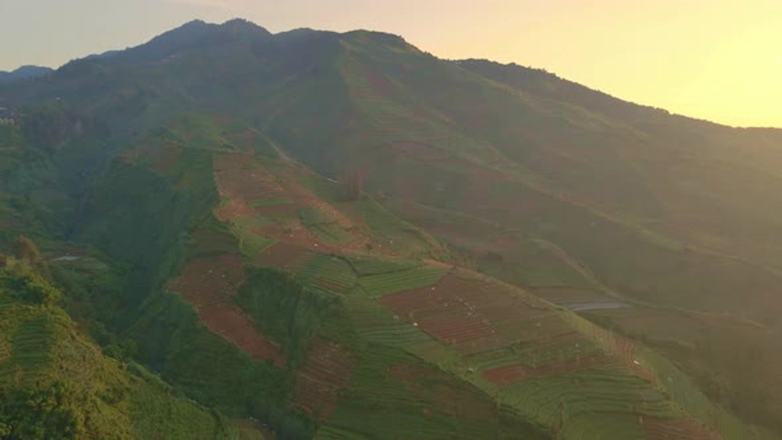 Panorama drone view of volcanic
