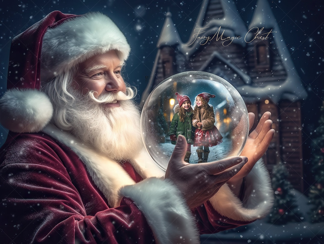 Santa's Snow Globe. Christmas Digital