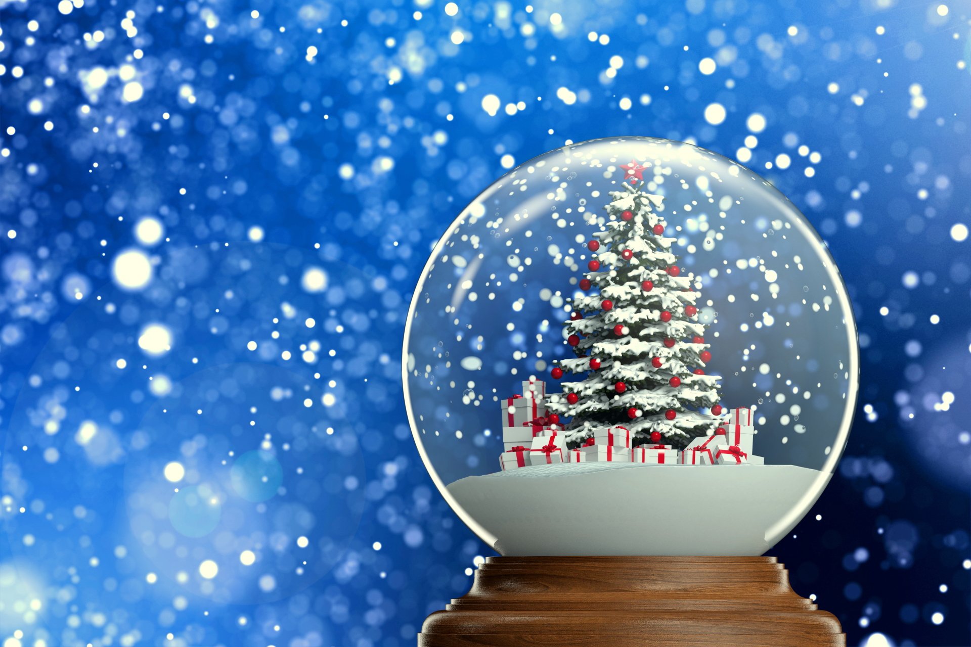 Magical Christmas Snow Globe Wallpaper