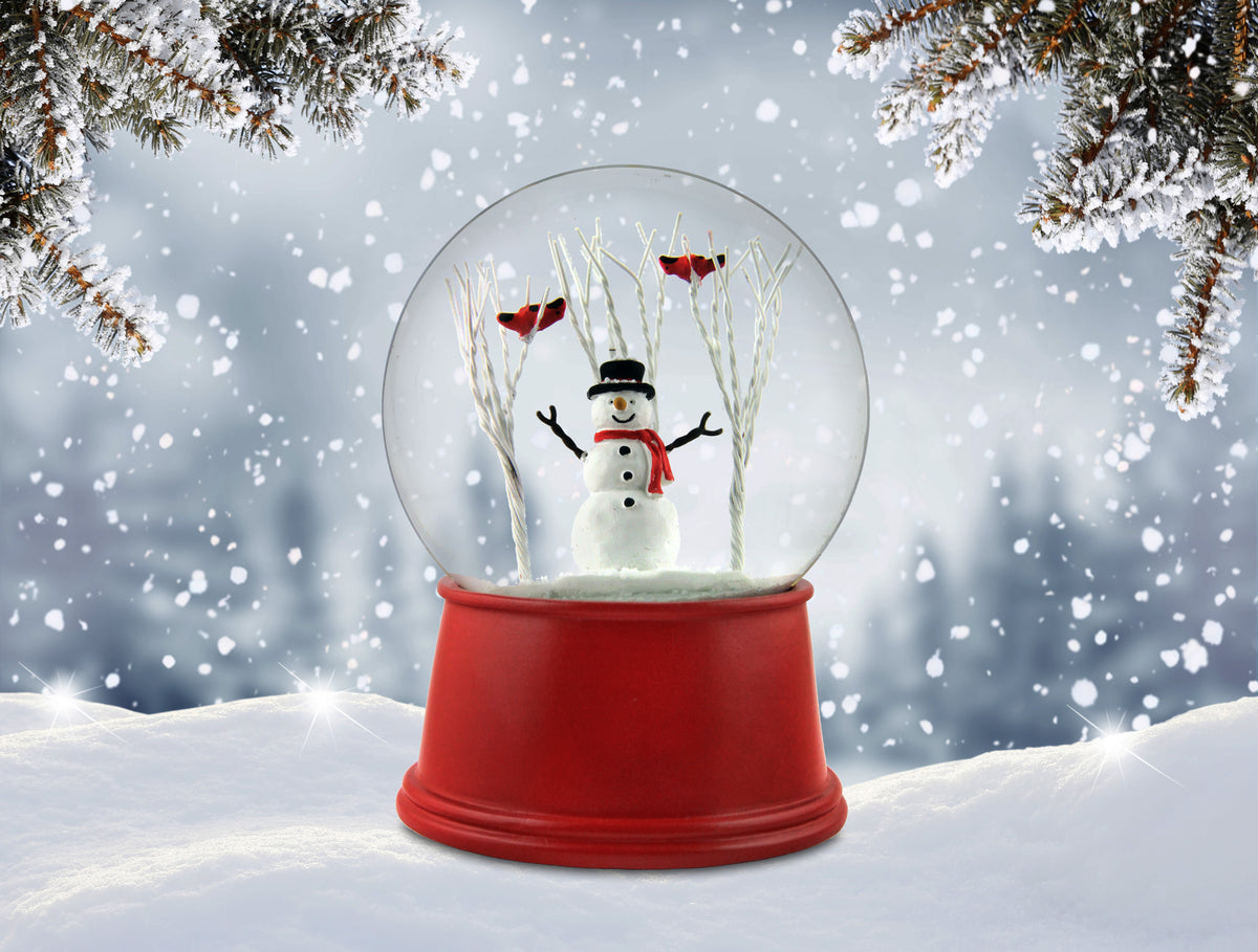 Cardinals on a Tree Snow Globe