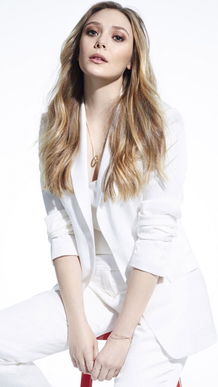 White dress, Elizabeth Olsen, actress