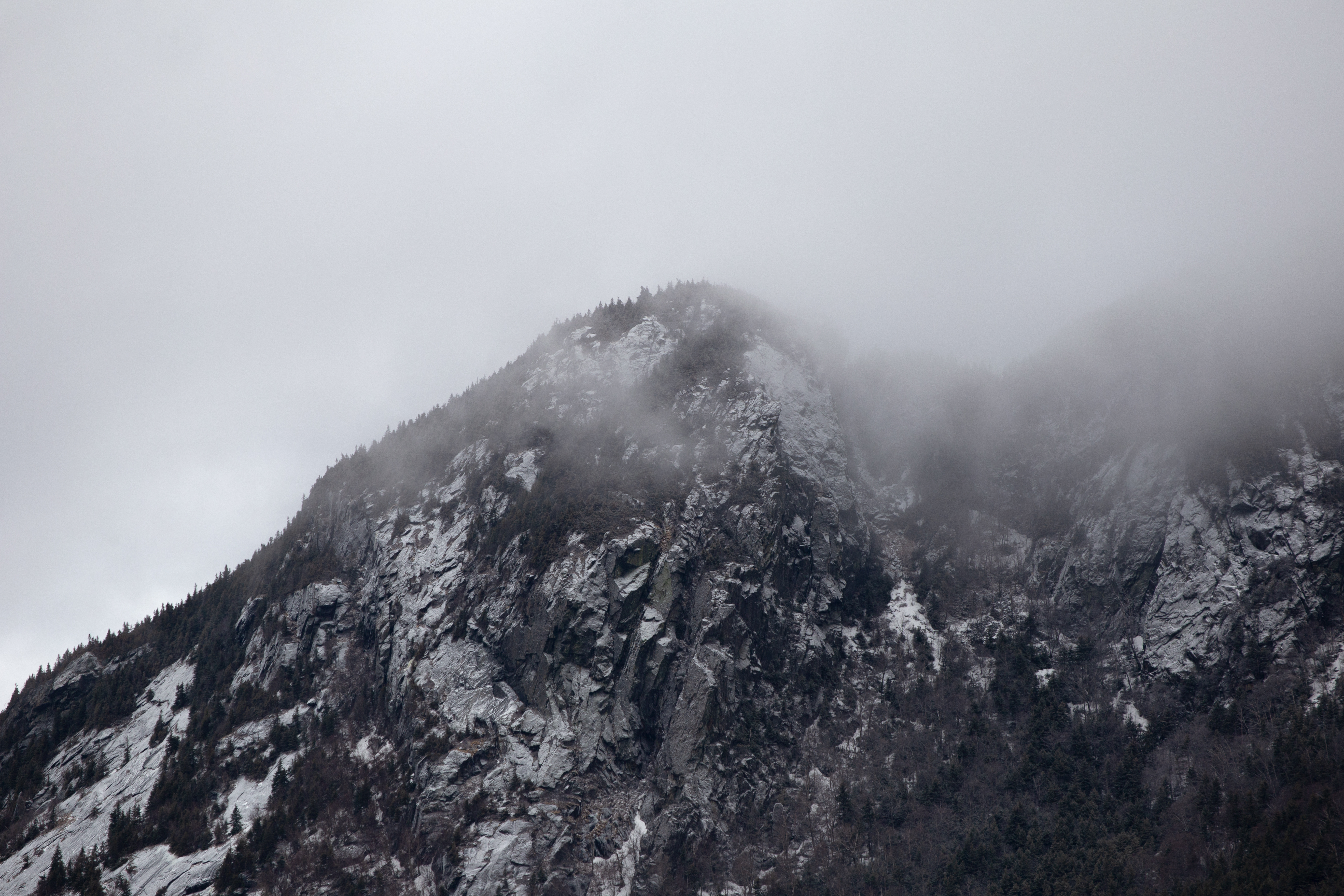 Mountain Cliff Fog Royalty Free Photo