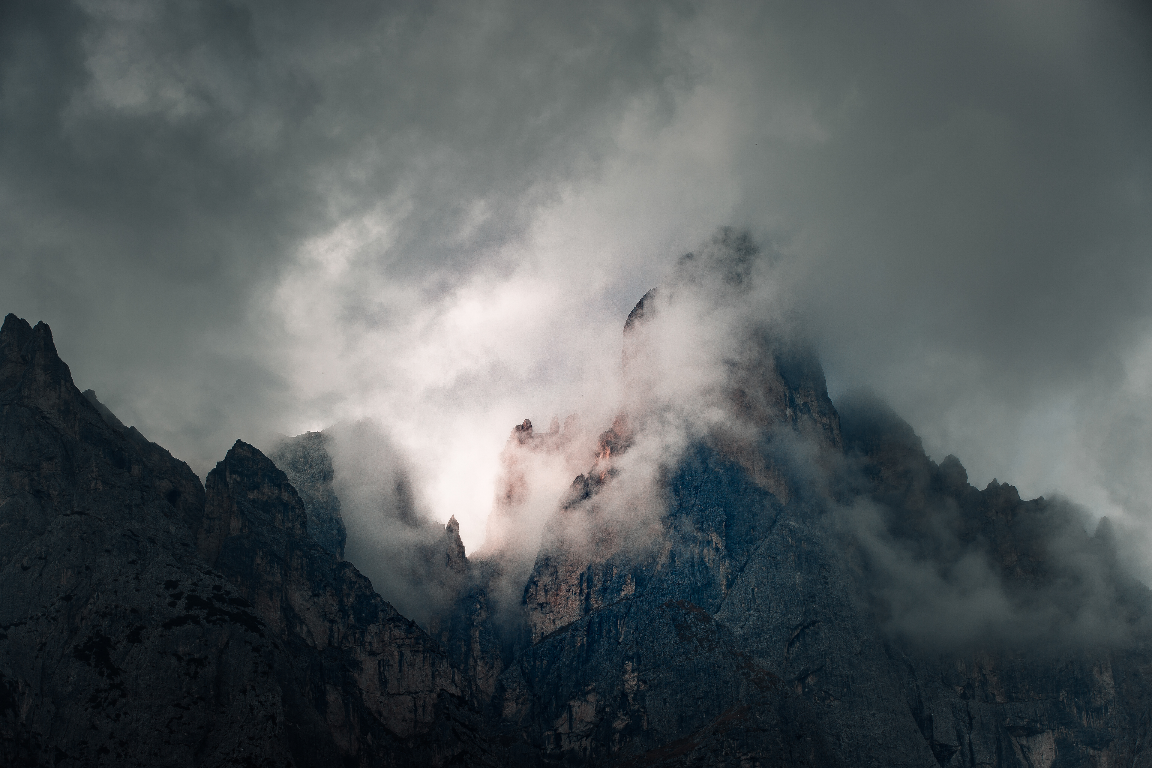 Wallpaper Mountain, Fog, Mountain Range