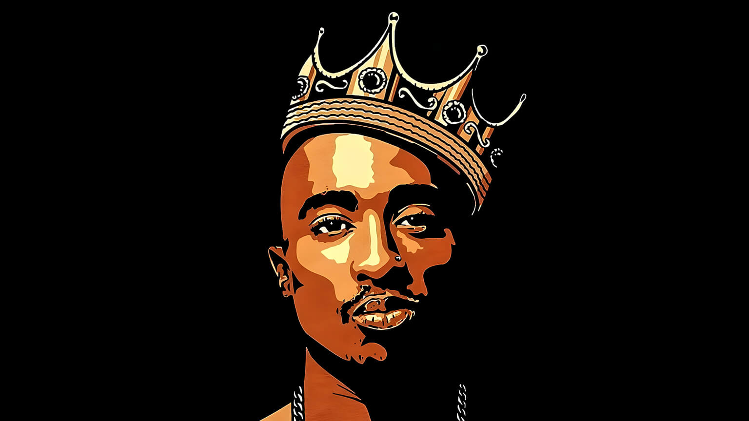 Tupac Shakur Crown Black Art Desktop